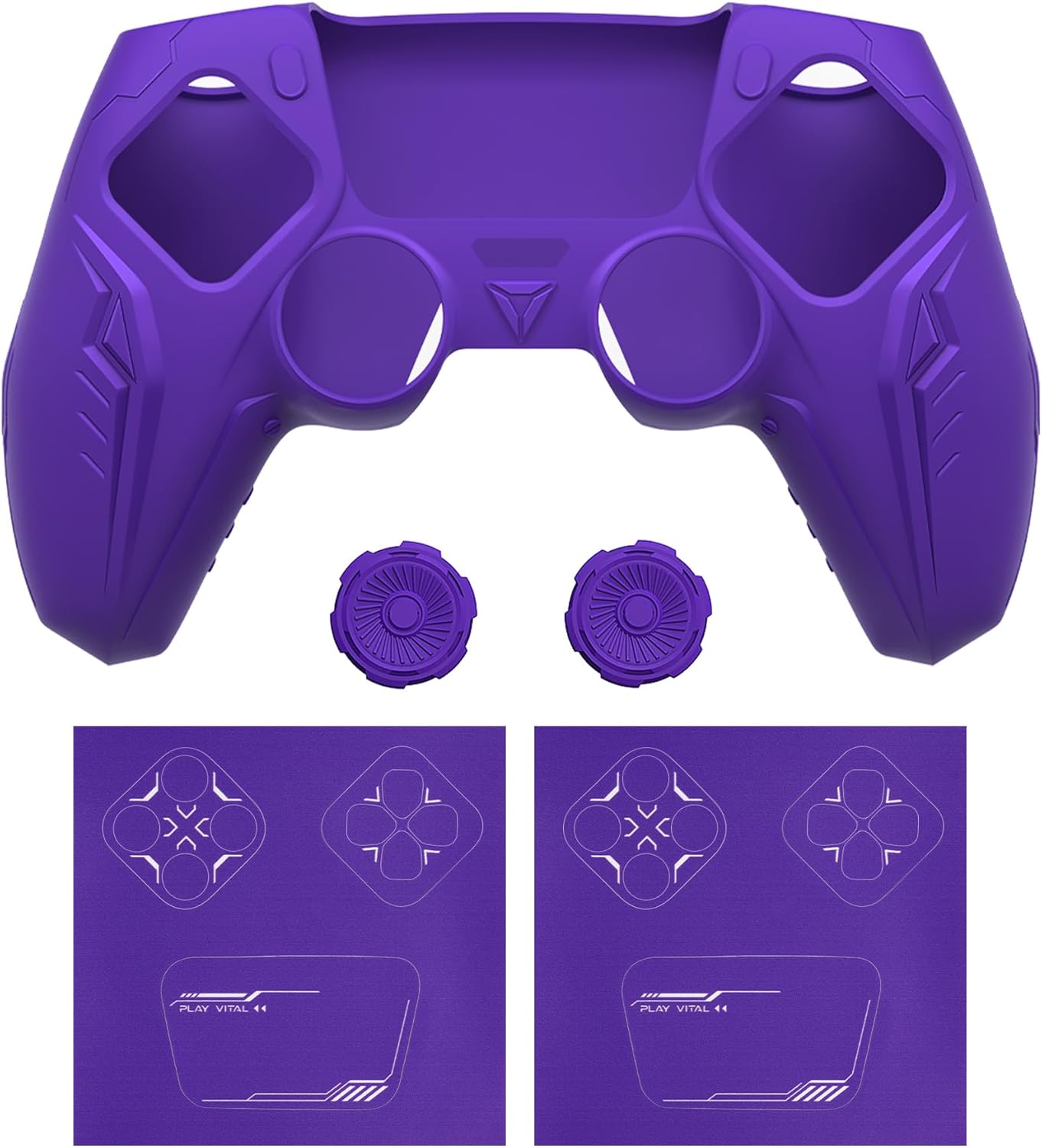 Thumbnail 1 de PlayVital PS5 Controller Silicone Grip Skin (CyberMech Purple) – Anti-slip protection for the official charging dock