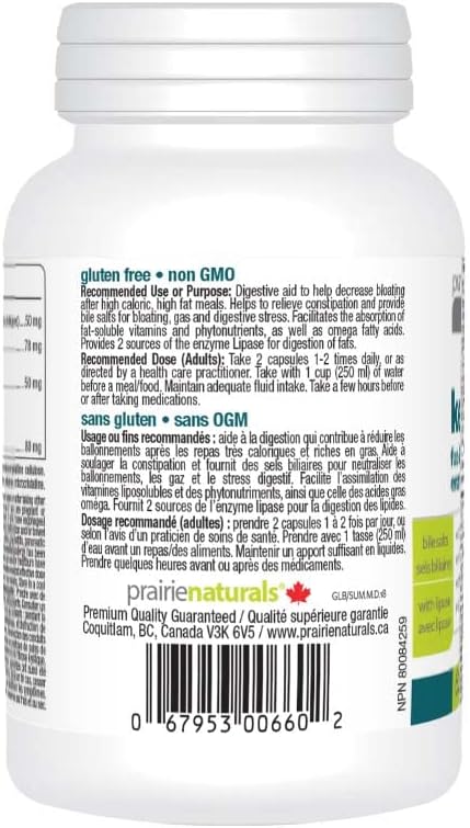 Detalle de Prairie Naturals Fat-Digesting Enzyme Capsules, 60 Count