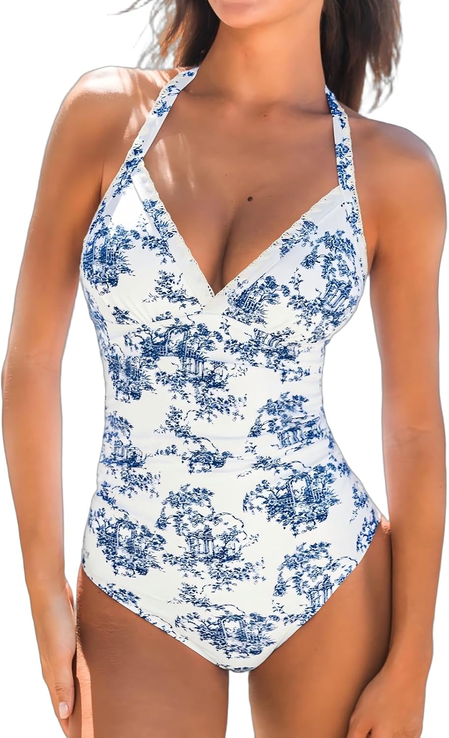 Detalle de CUPSHE Maillot de bain col V froncé XS-XL