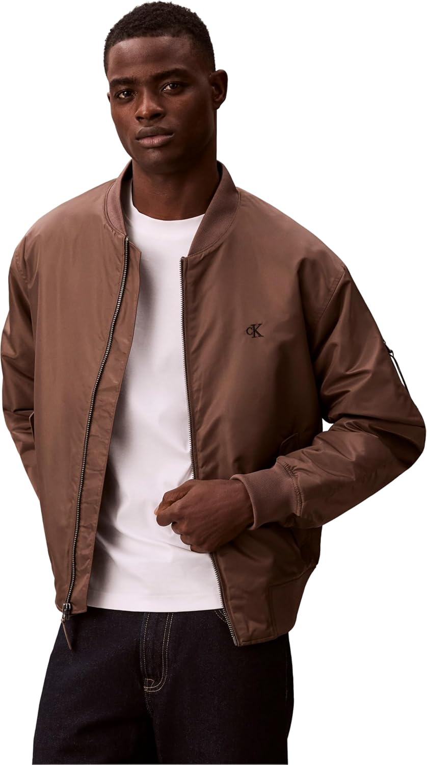 Detalle de Calvin Klein LS Jeans Hero Bomber LV04RC526G da uomo: giacca bomber per look casual