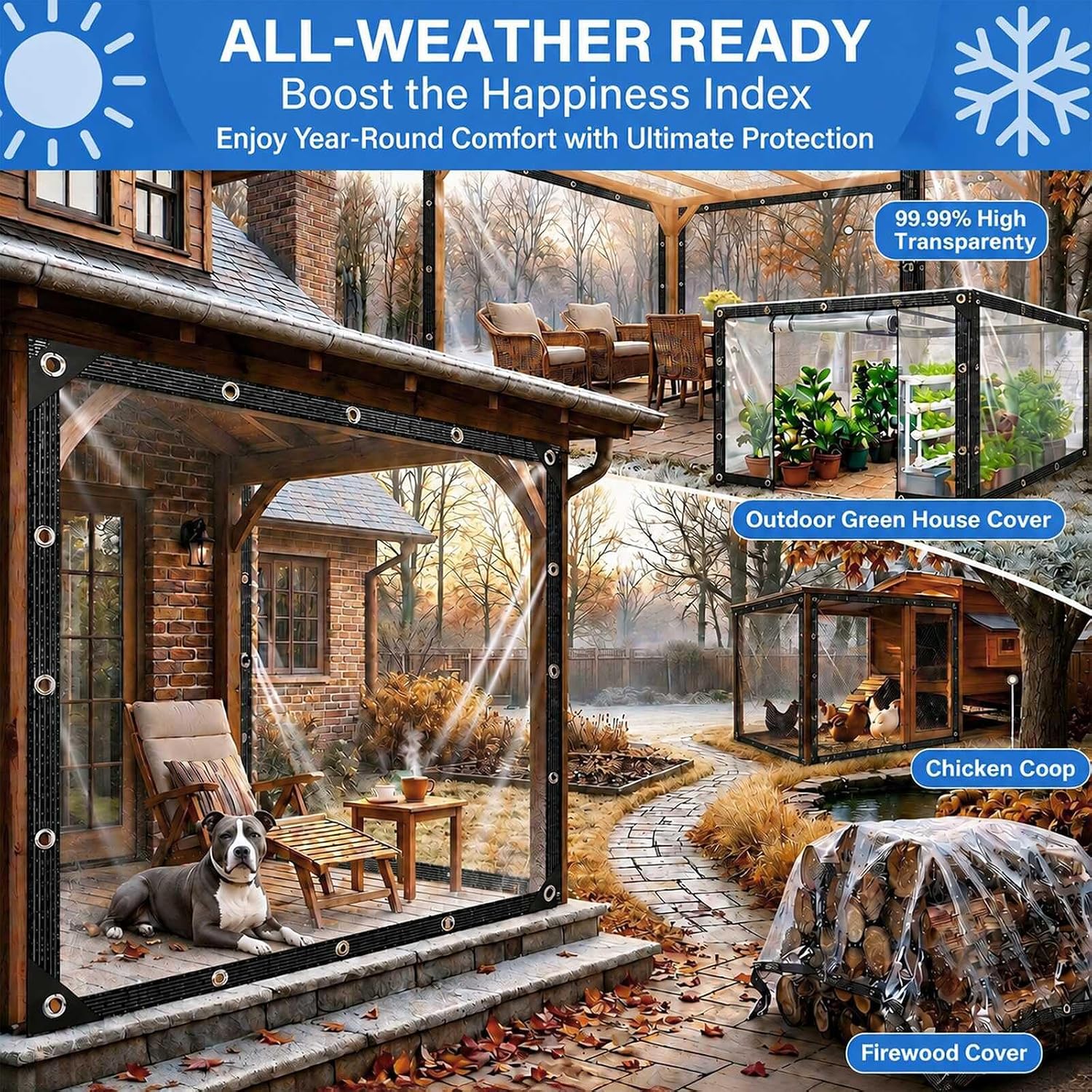 Detalle de Clear Vinyl Tarp 14 Mil