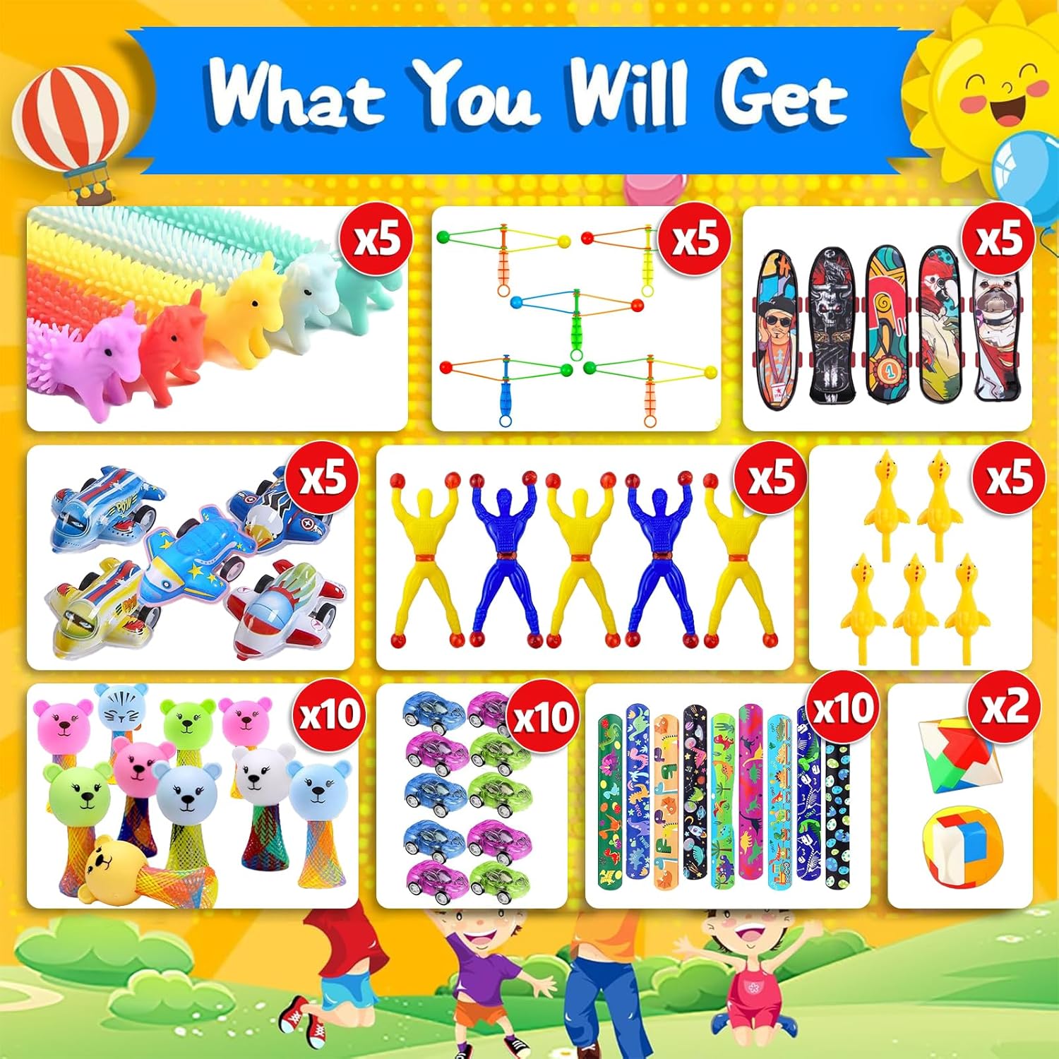 Thumbnail 1 de NATISSTEKE lot de 150 petits jouets pour sacs cadeaux d’anniversaire enfants (pinata, invités)