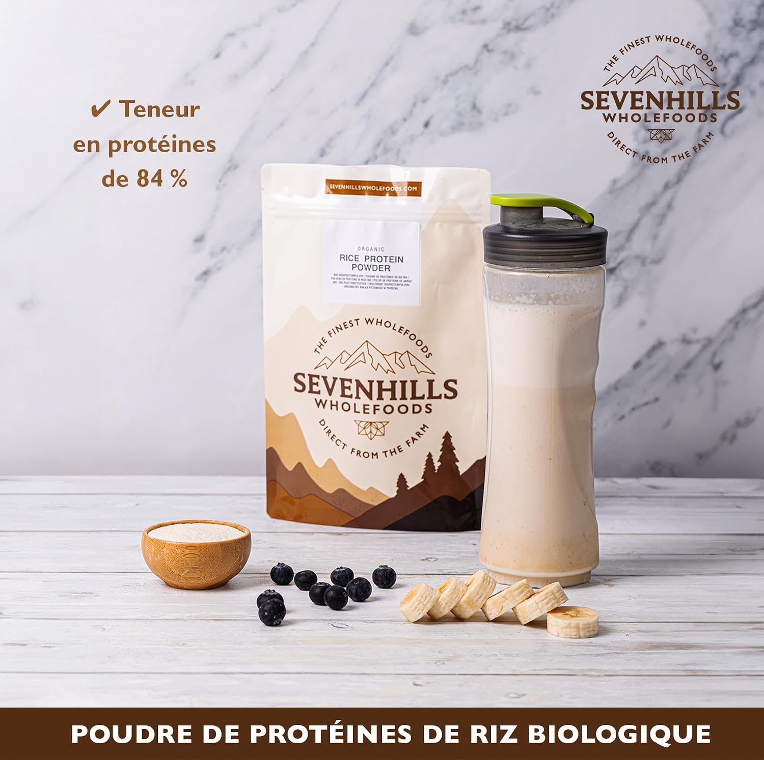 Detalle 1 de Sevenhills Wholefoods ProtĂ©ine de riz 1kg đ„Ł