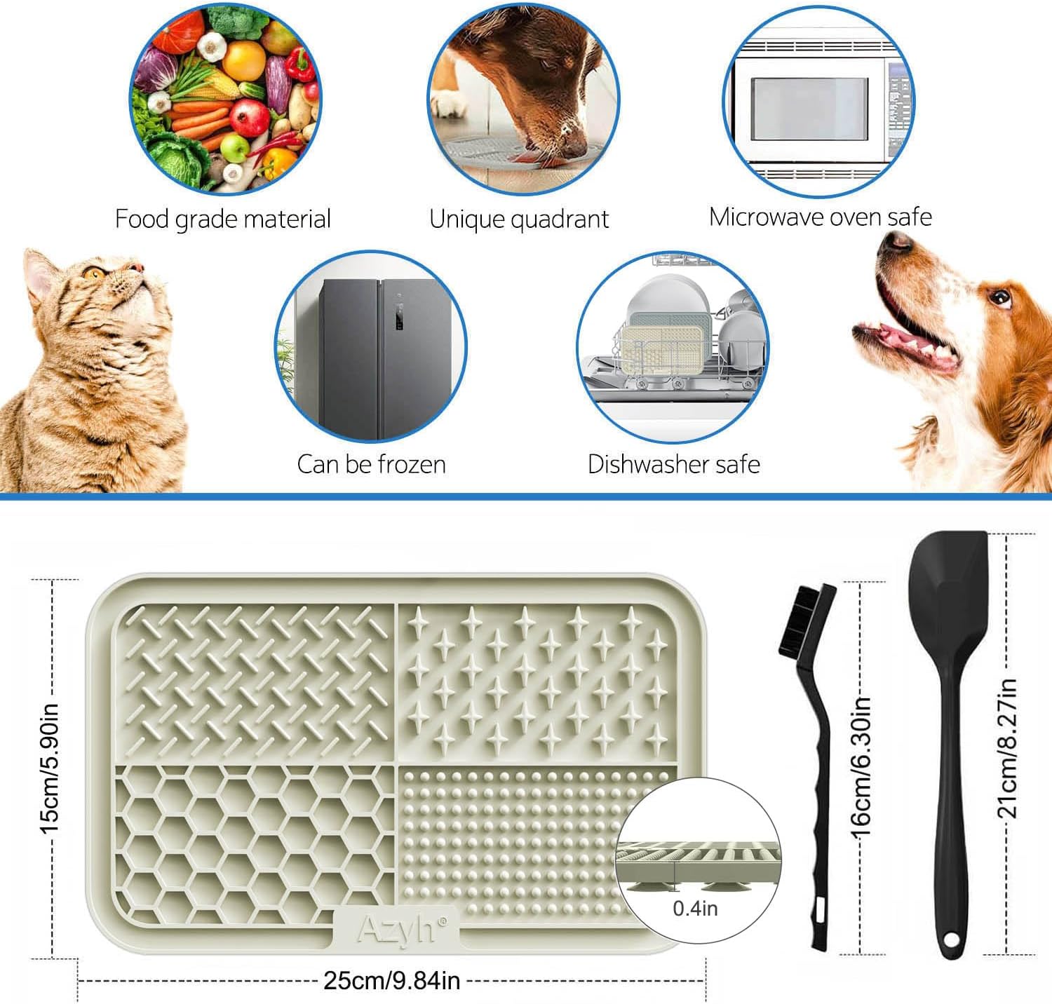 Detalle de Azyh Licking Mat 2 Pack slow feeder for dogs 🐾