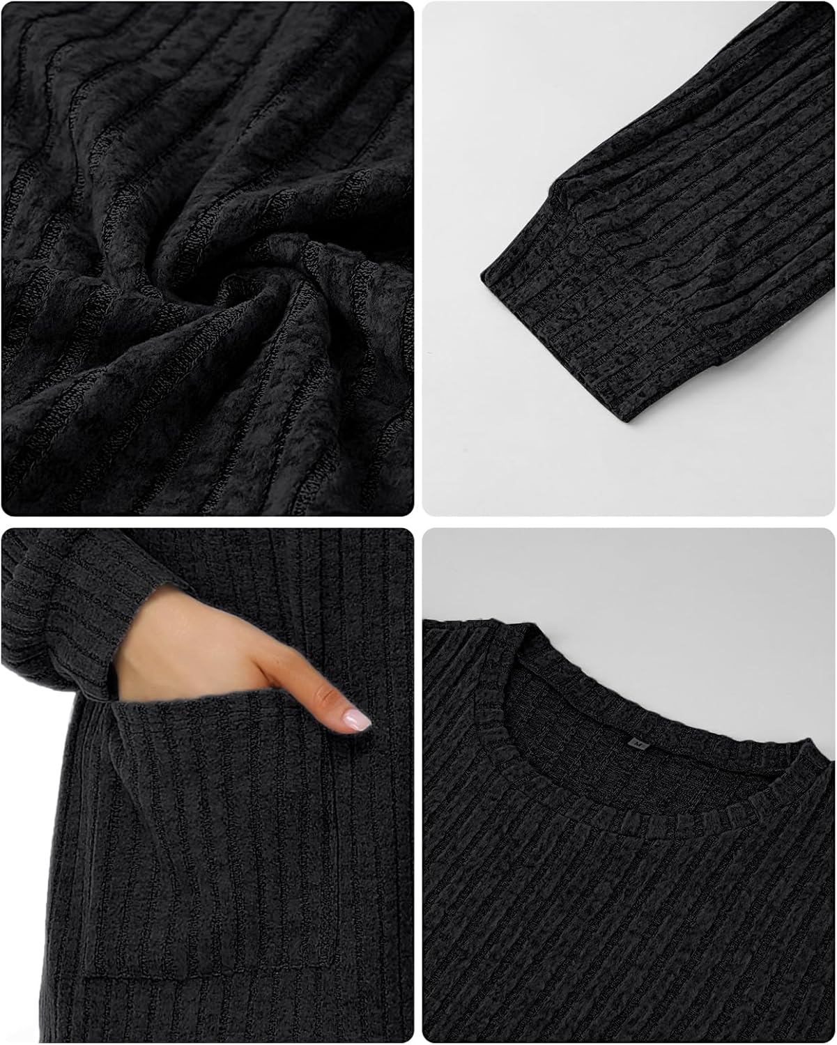 Thumbnail 3 de Tanmolo Damen leichter Pullover mit Rundhals und Taschen – Strickpullover als Tunika für Herbst & Winter