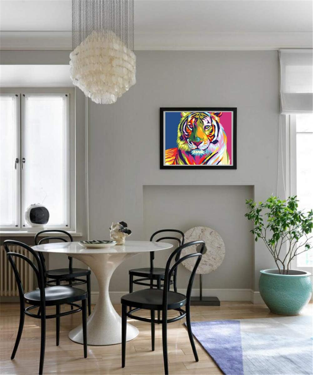 Detalle de Komking Colorful Tiger Paint by Numbers Kit (16x20inch) for Adults & Beginners