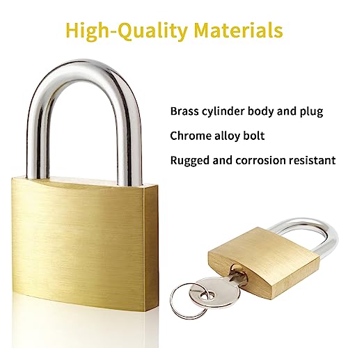 Detalle de Cieex Lot de 4 Cadenas Clé en Laiton – Petit format pour casiers et bagages