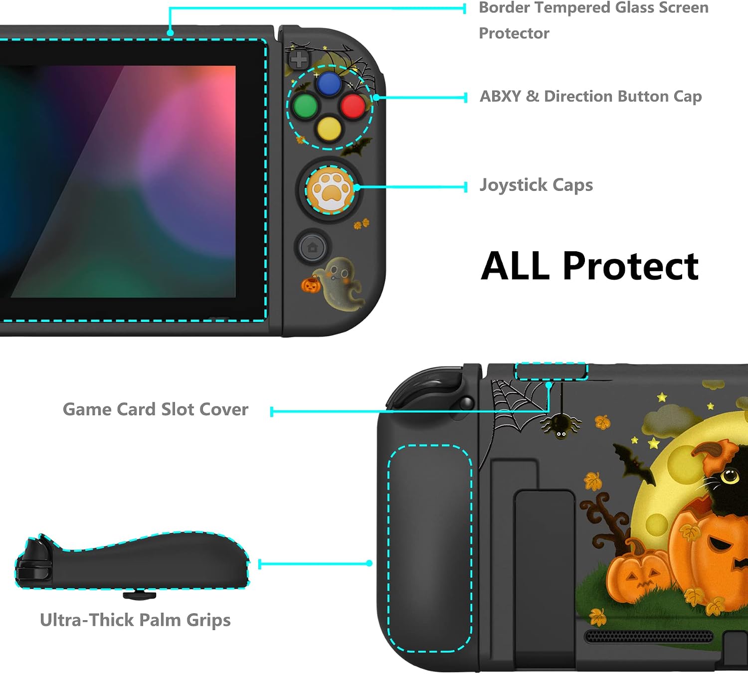 Thumbnail 4 de PlayVital ZealProtect Soft Protective Case for Nintendo Switch Moon Night