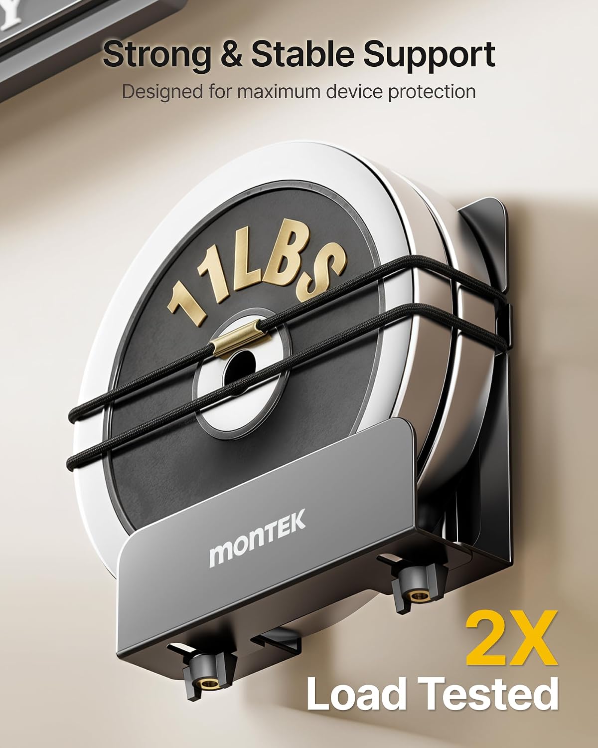 Detalle de monTEK Adjustable Cable Box Wall Mount (2-Pack) for Narrow Devices up to 11 LBS