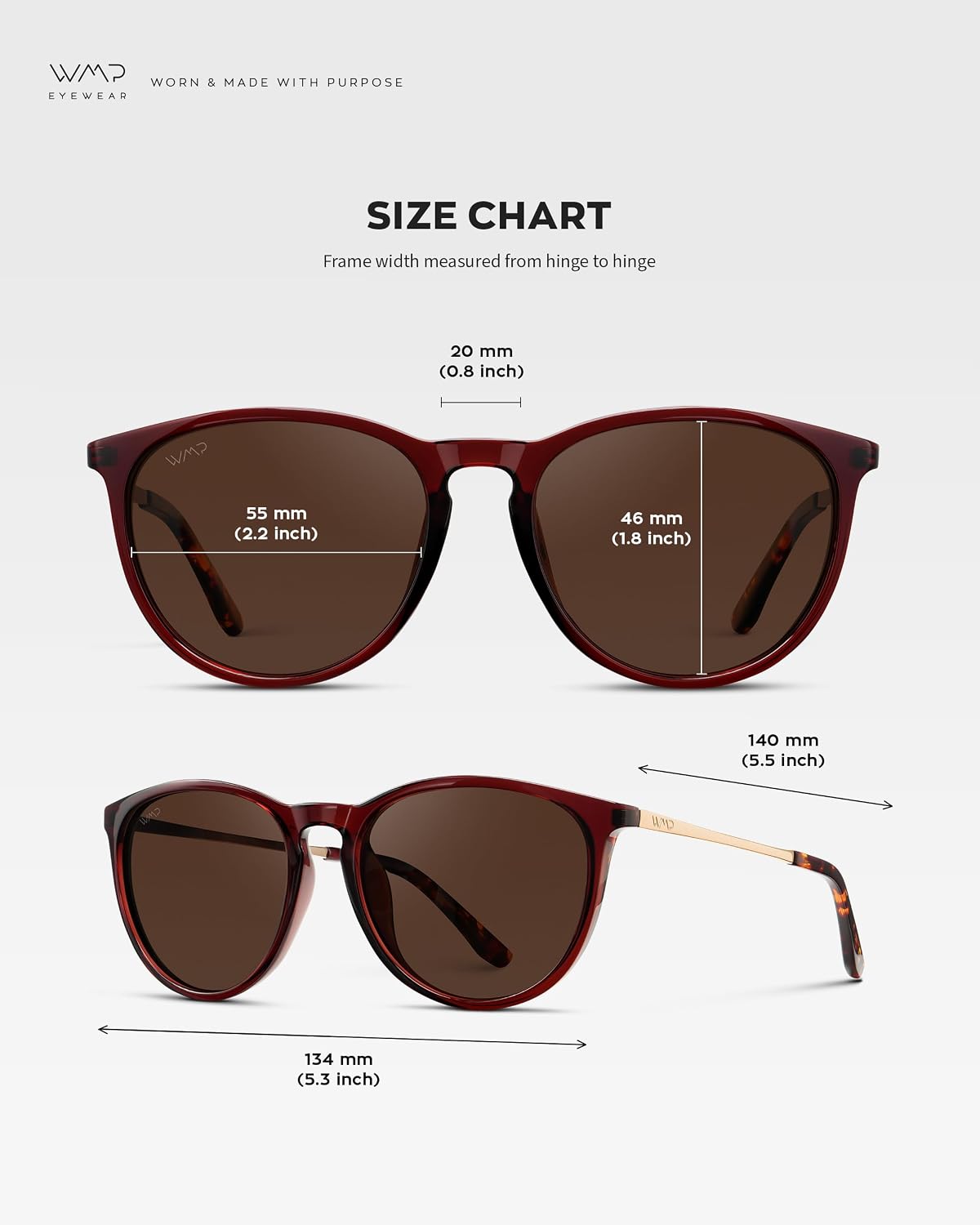 Detalle de WearMe Pro Round Polarized Sunglasses for Women with UV400 Protection (Vintage Retro Style)