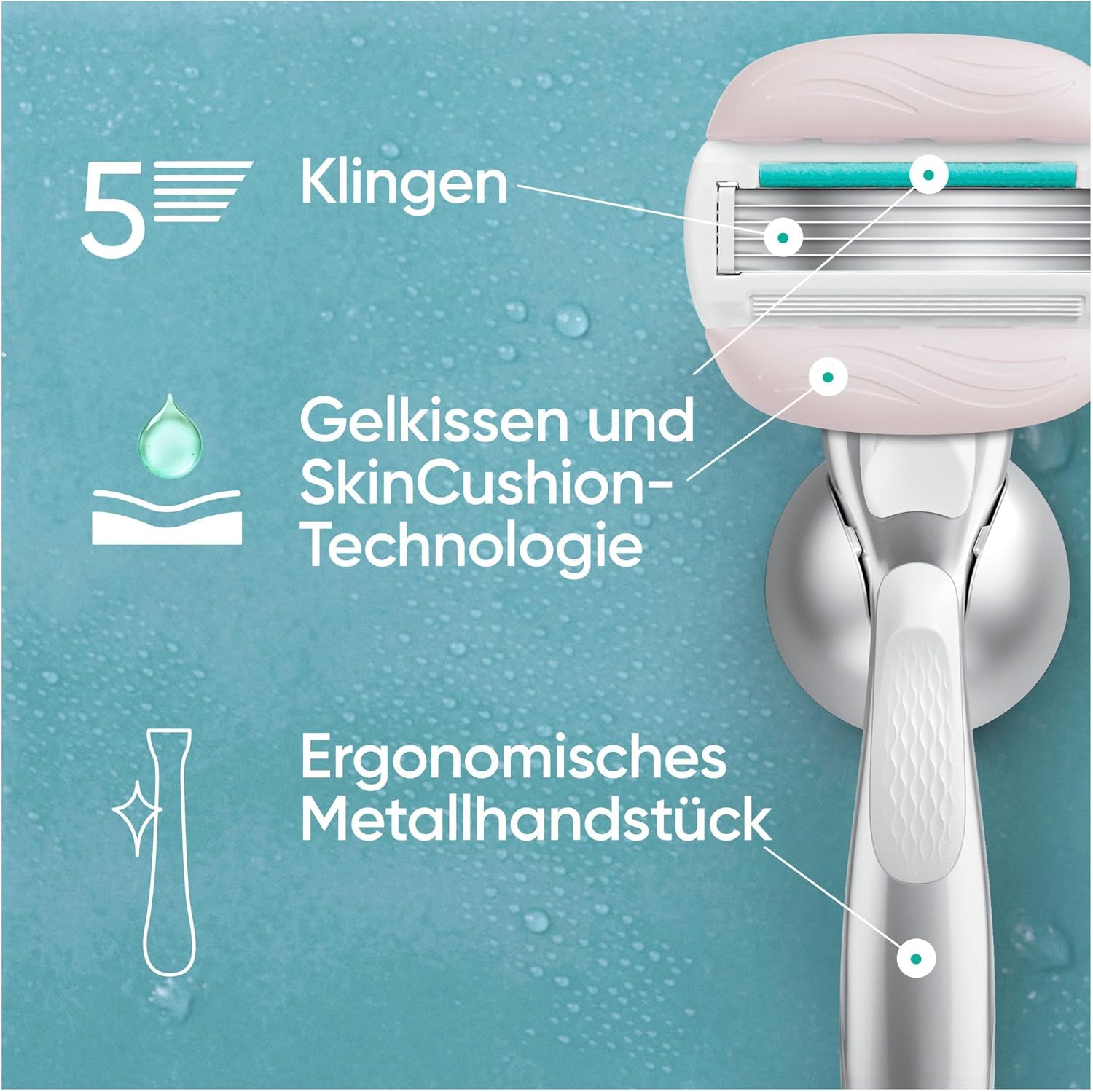 Thumbnail 2 de Gillette Venus Pro ComfortGlide Rasierer 9 Ersatzklingen