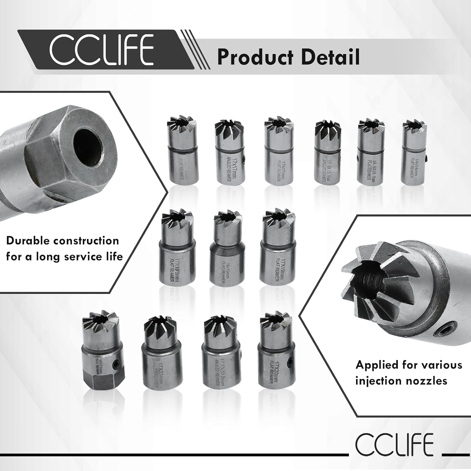 Thumbnail 4 de CCLIFE 17 pièces fraise Injecteurs CDI – Kit d'outils pour Common Rail