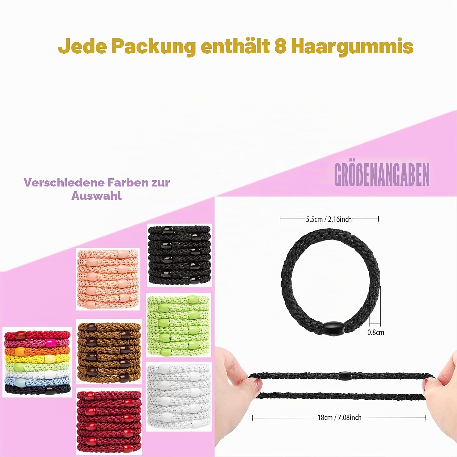 Thumbnail 1 de AXEN Elastische Haargummis 8 Stück