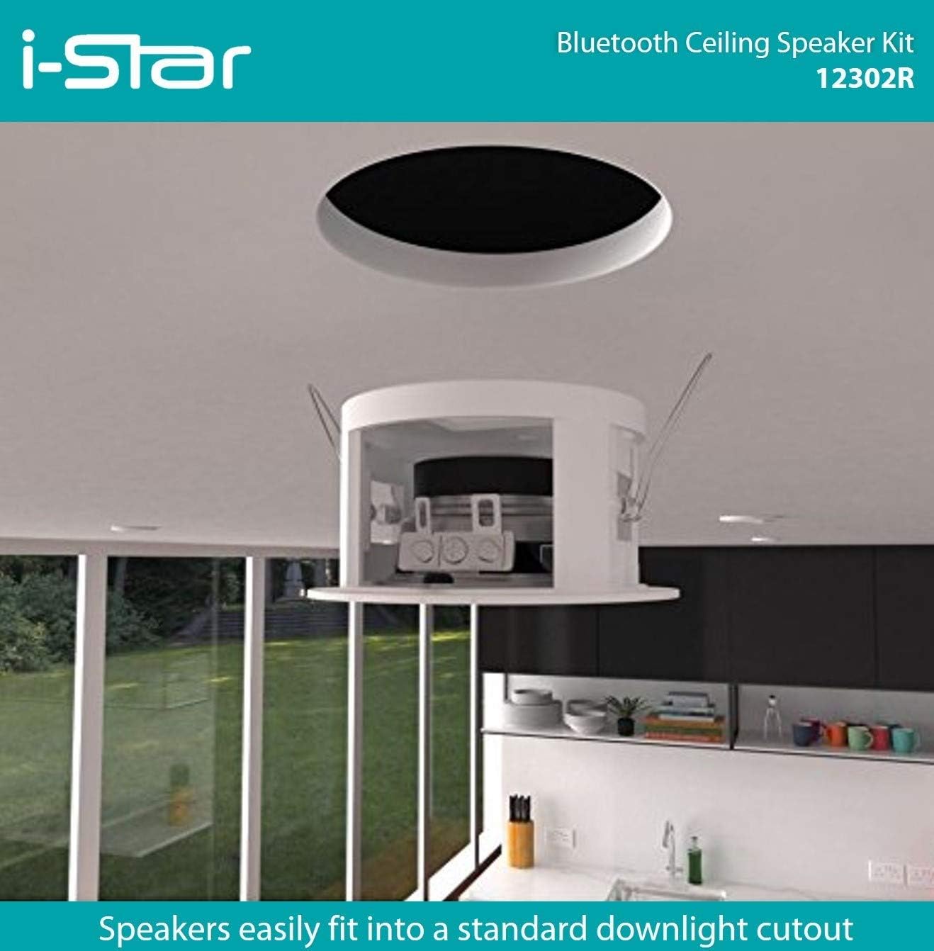 Thumbnail 2 de Ceiling Bluetooth Speakers Complete Kit with Easy Install Bluetooth Module (White)