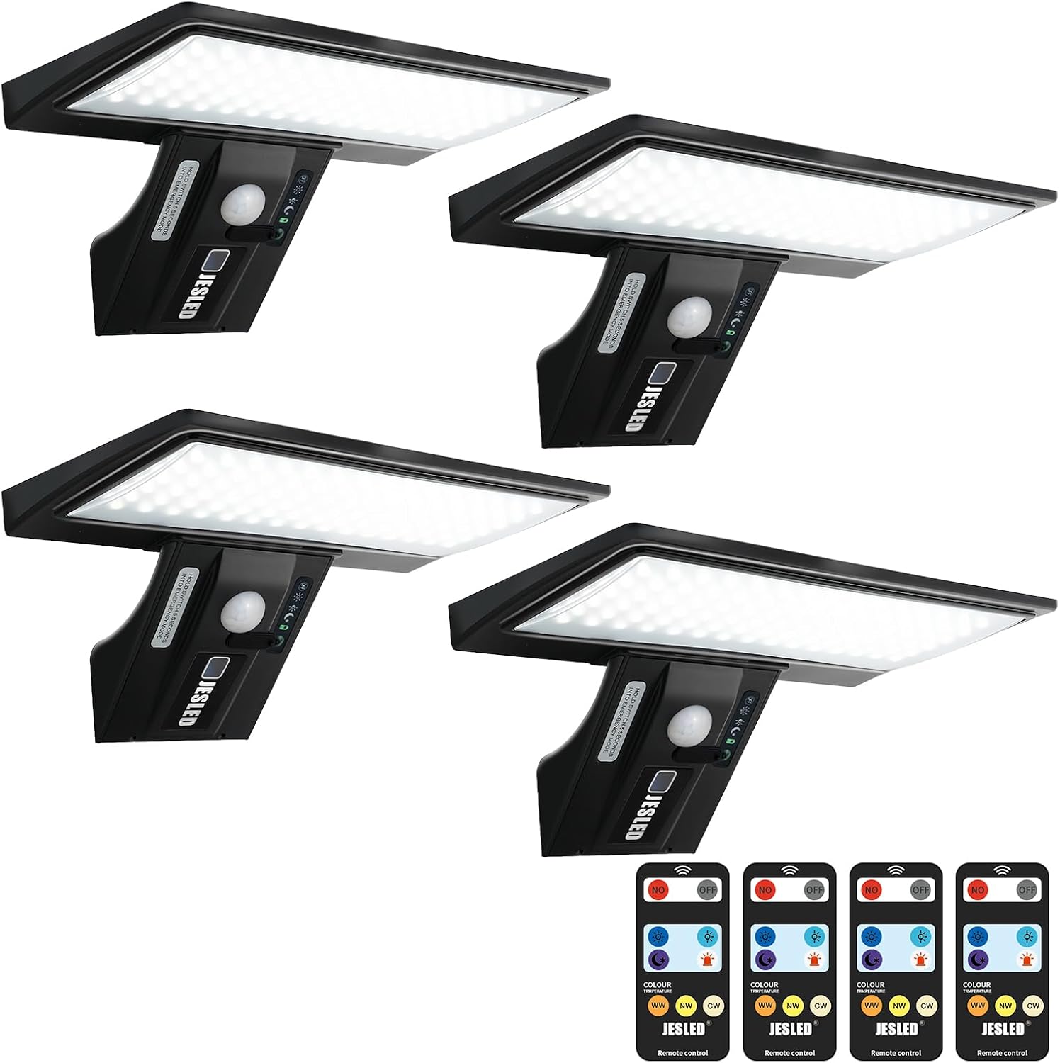 Detalle de JESLED Luce Solare LED Esterno 4 pezzi 90 LED