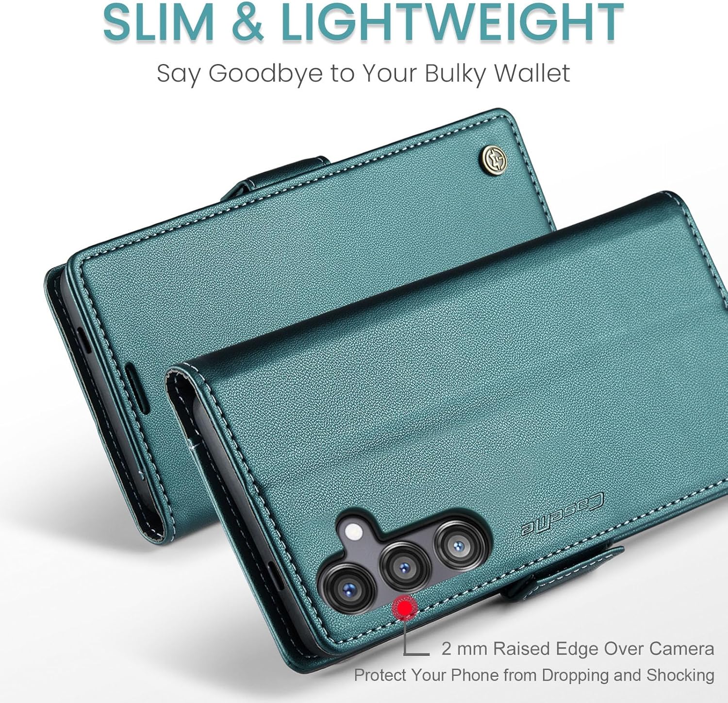 Thumbnail 6 de QLTYPRI Hülle für Samsung Galaxy S24 FE – Vintage Leder Wallet Case mit RFID-Schutz, Grün