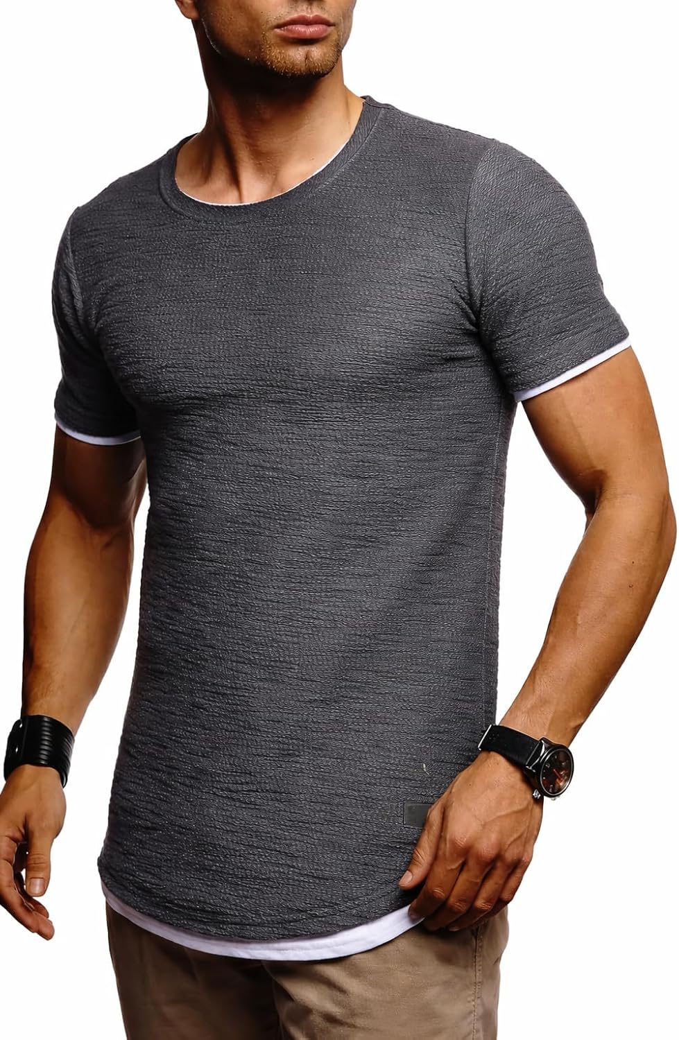 Detalle 2 de Leif Nelson T-Shirt Hommes – Élégance décontractée et qualité sobre