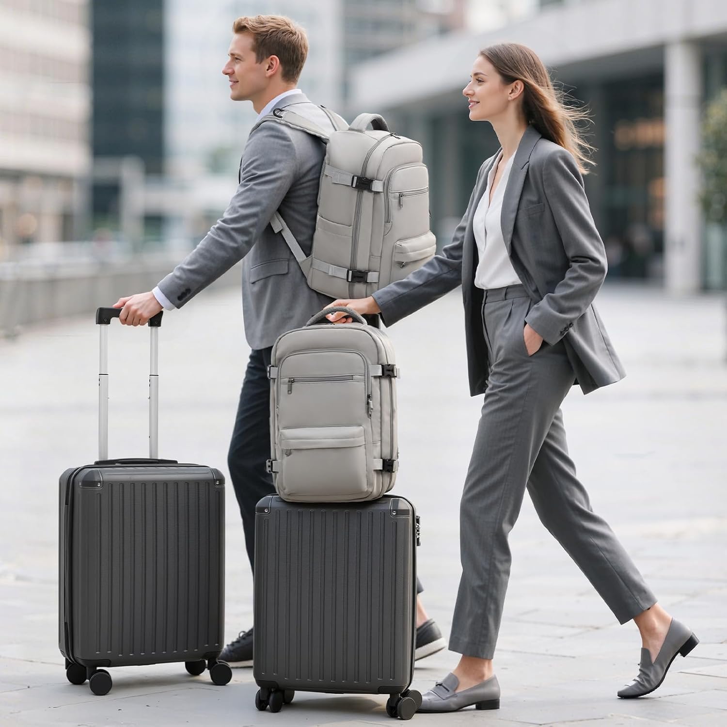Thumbnail 6 de COOLIFE Cabin Suitcase 55X40X20cm + 20L Cabin Backpack: Practical Cabin Duo for Europe Travel