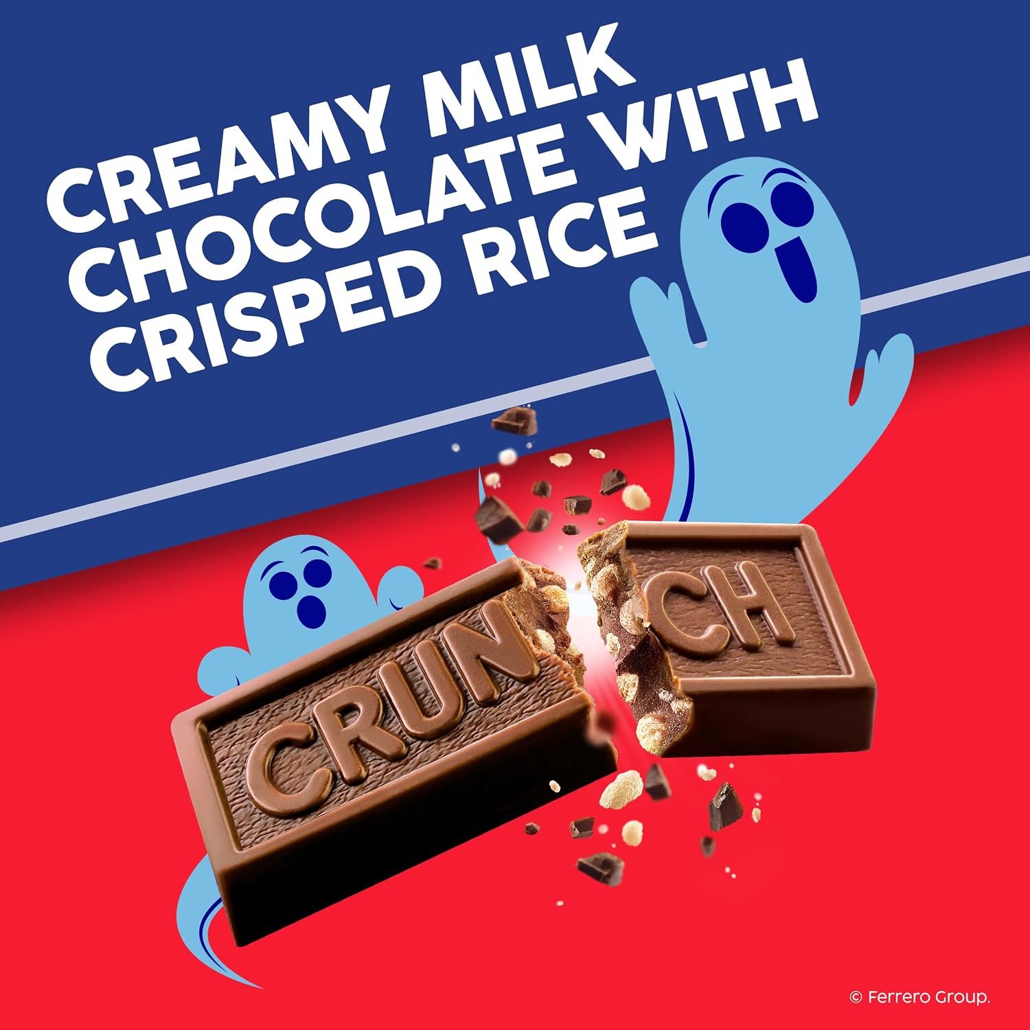Detalle de CRUNCH Fun Size Candy Bars, 18 oz Bag of Milk Chocolate with Crisped Rice