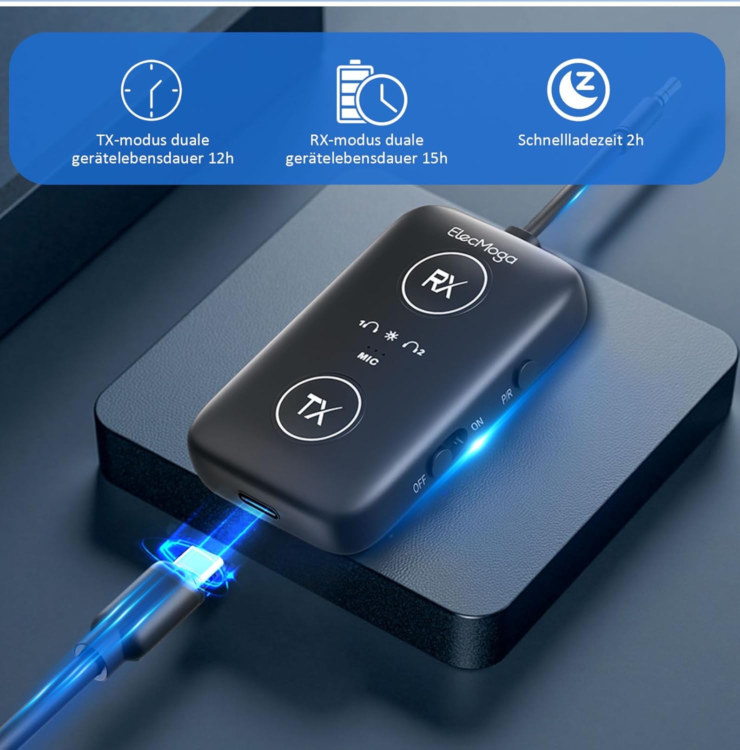 Thumbnail 2 de ElecMoga aptX Adaptive Bluetooth 5.4 transmitter for TV