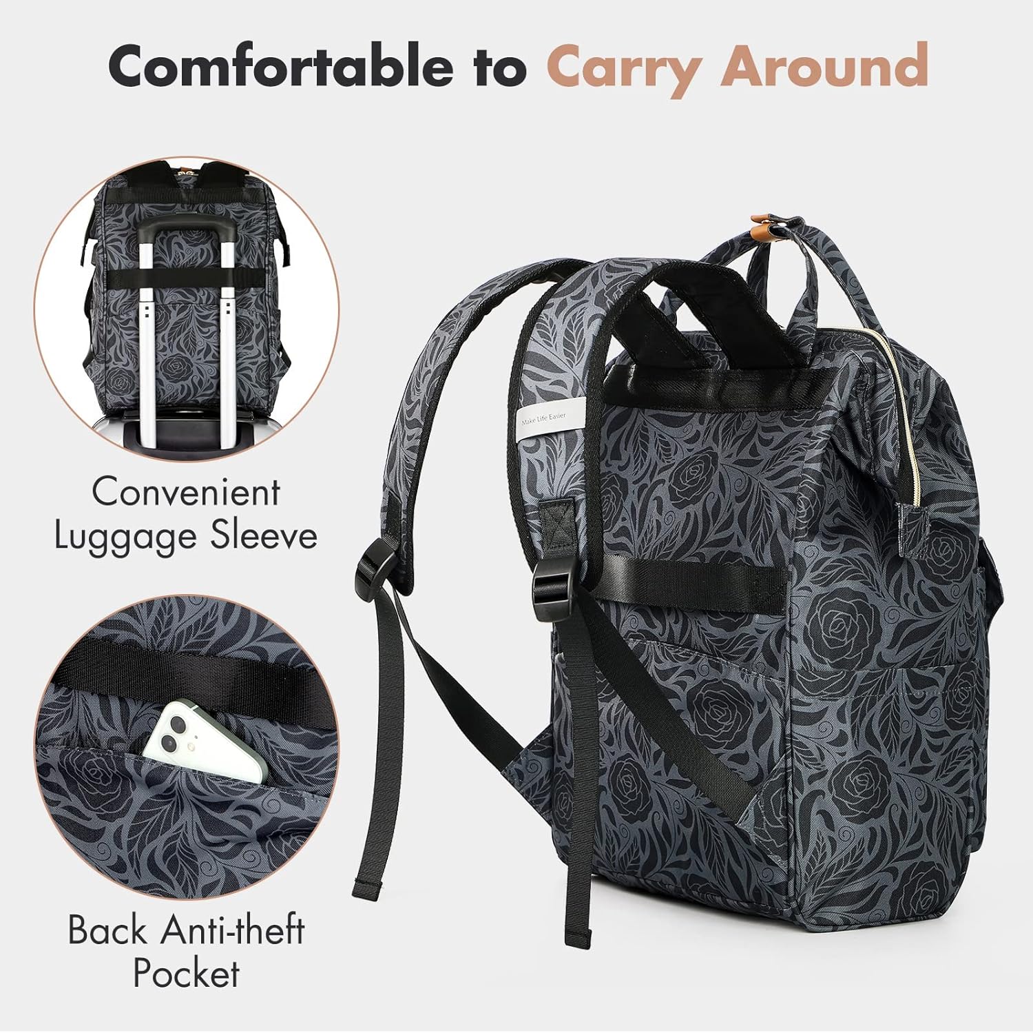 Thumbnail 3 de Lekesky Damen Rucksack 15,6 Zoll