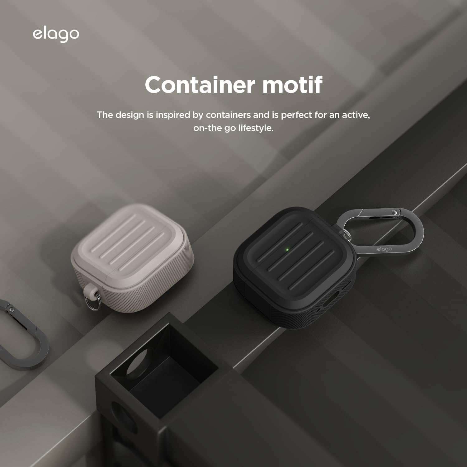 Detalle 2 de elago Coque Armor pour étui AirPods 4 / AirPods 4e (mousqueton inclus, charge sans fil) - Noir