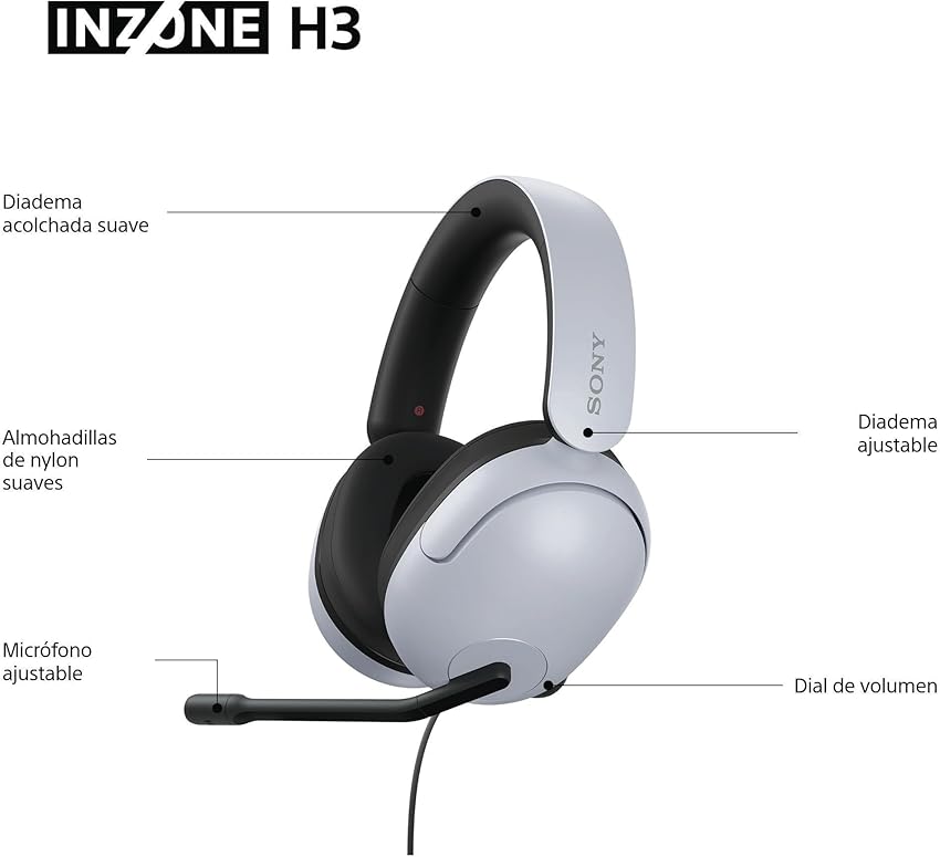 Detalle 2 de Sony INZONE H3 Auriculares gaming con sonido espacial 360