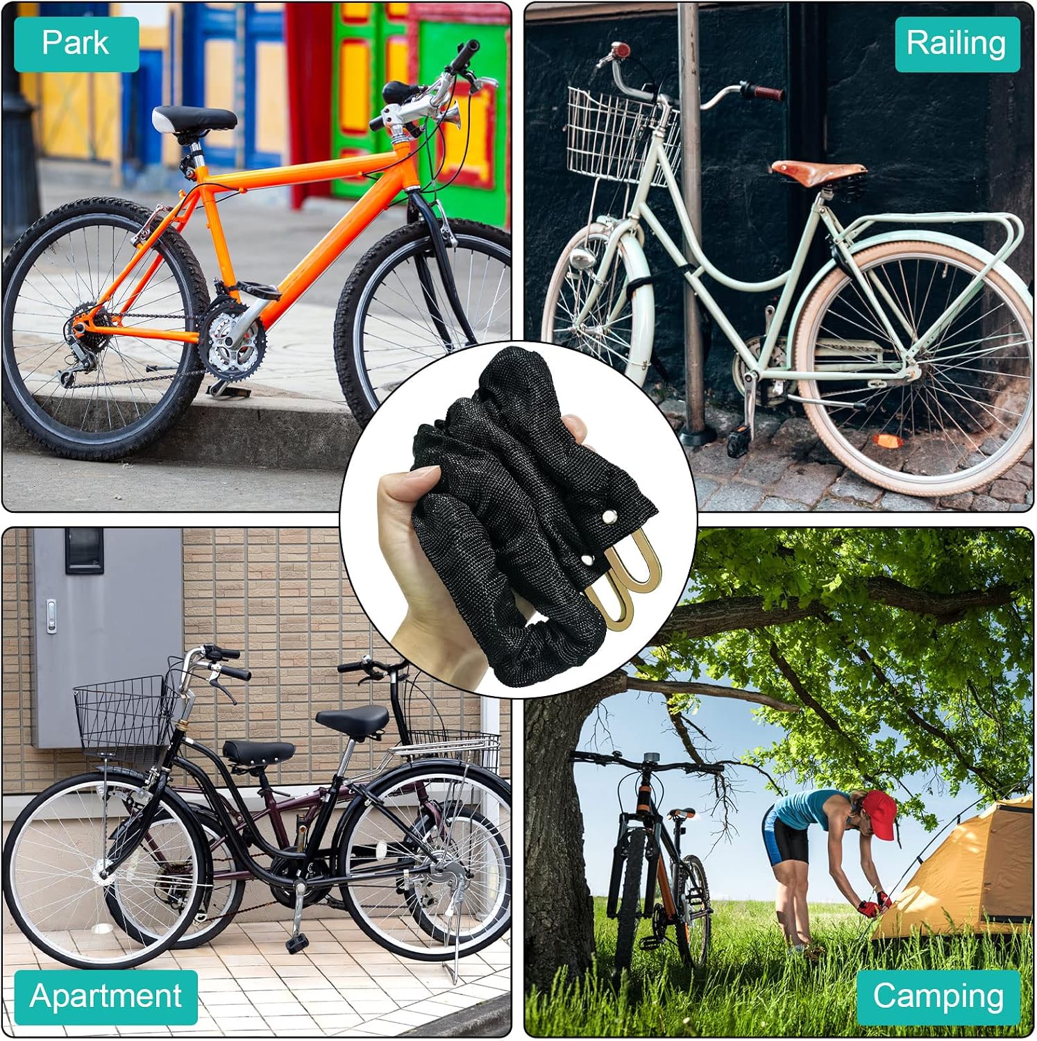 Thumbnail 5 de Diyife Bike Lock Heavy Duty [Reforced Version] 1m x 6mm Chain with 50mm Padlock