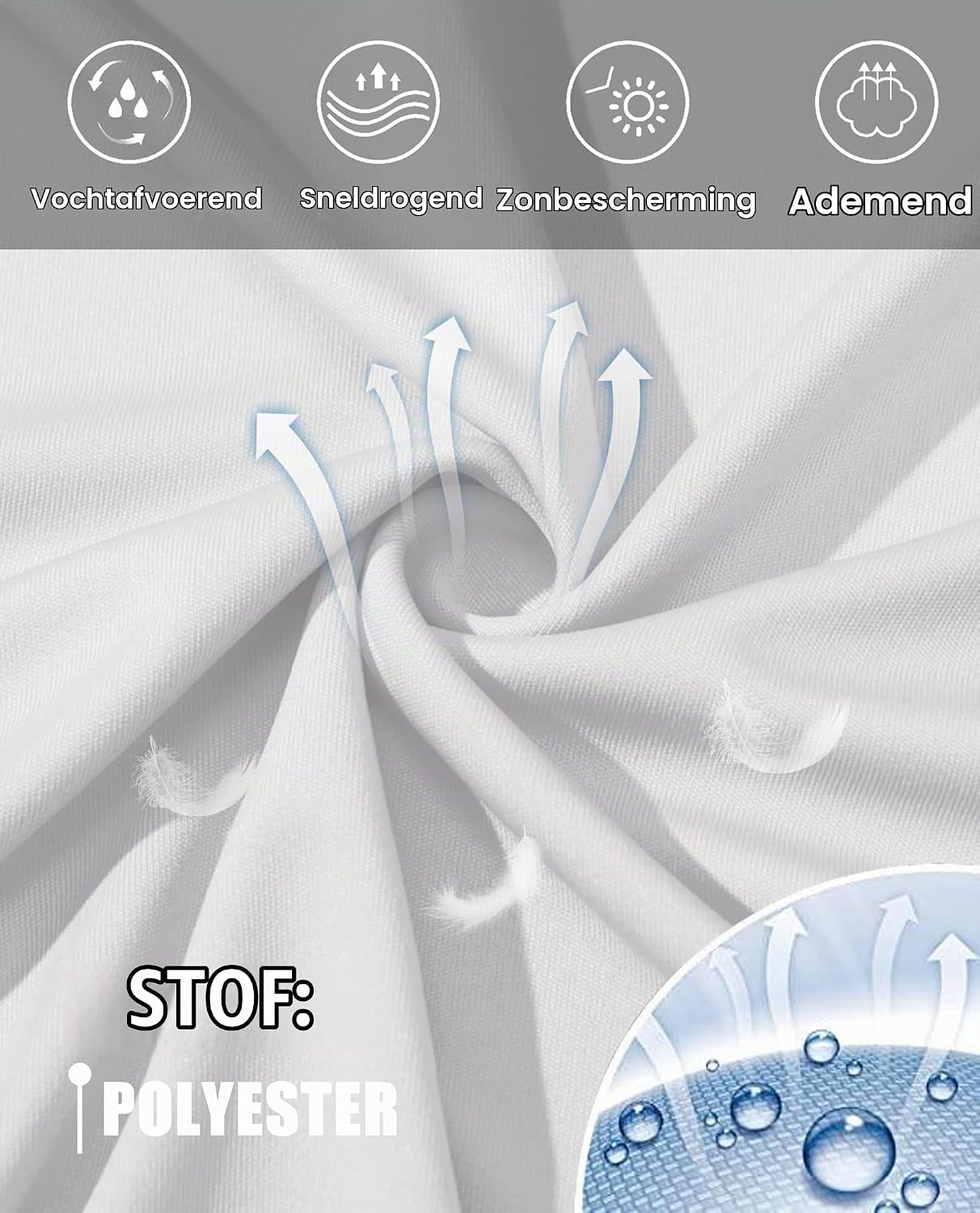 Detalle 1 de KEFITEVD KEF-118-EU heren UV-shirt, UPF 50+, lange mouwen en sneldrogend
