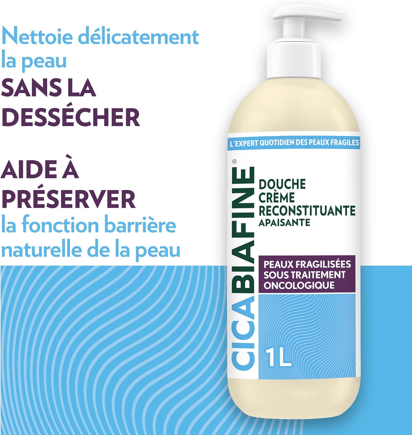 Detalle de Cicabiafine Douche Lavante Reconstituante Apaisante – Gel nettoyant douceur pour peaux fragilisées