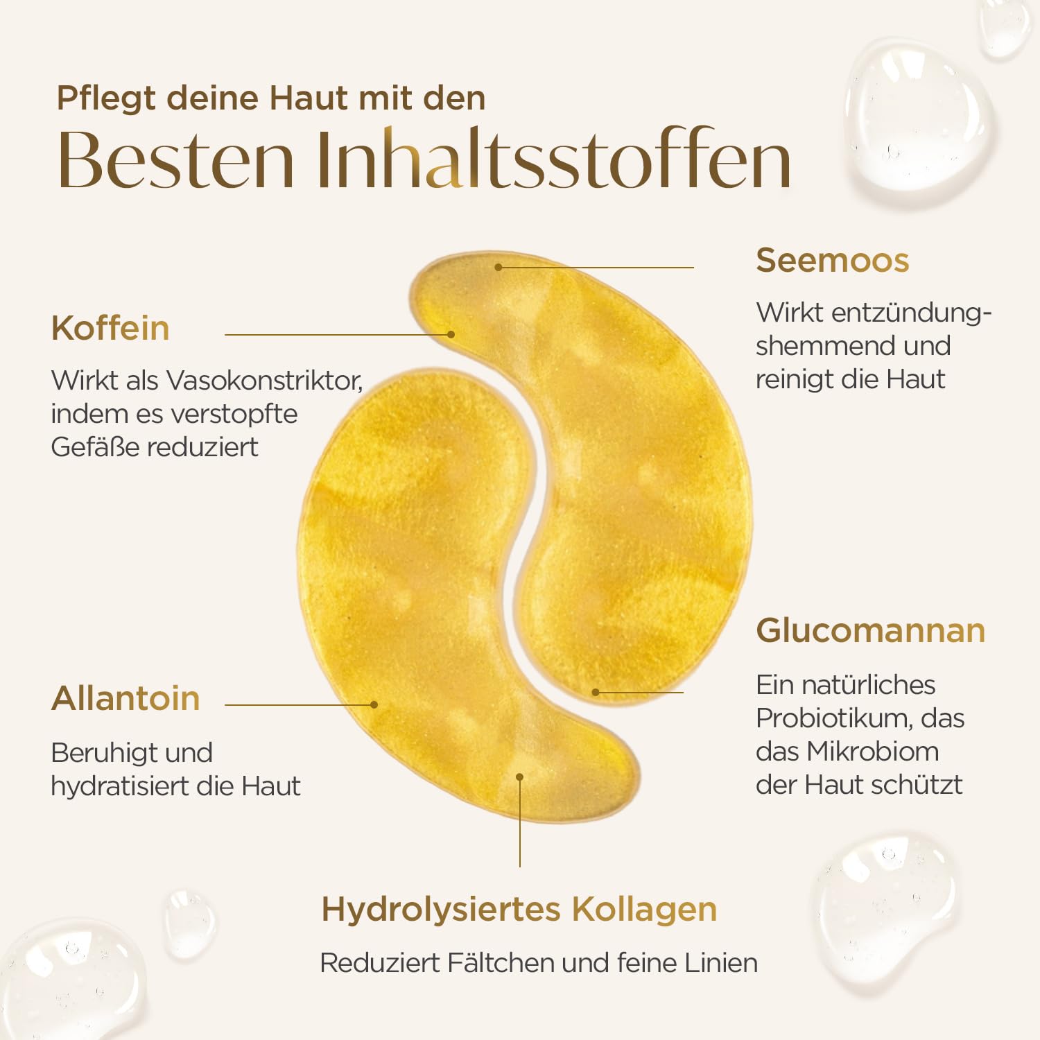 Detalle 2 de Plantifique Augenpads 5 Paar 24K Gold