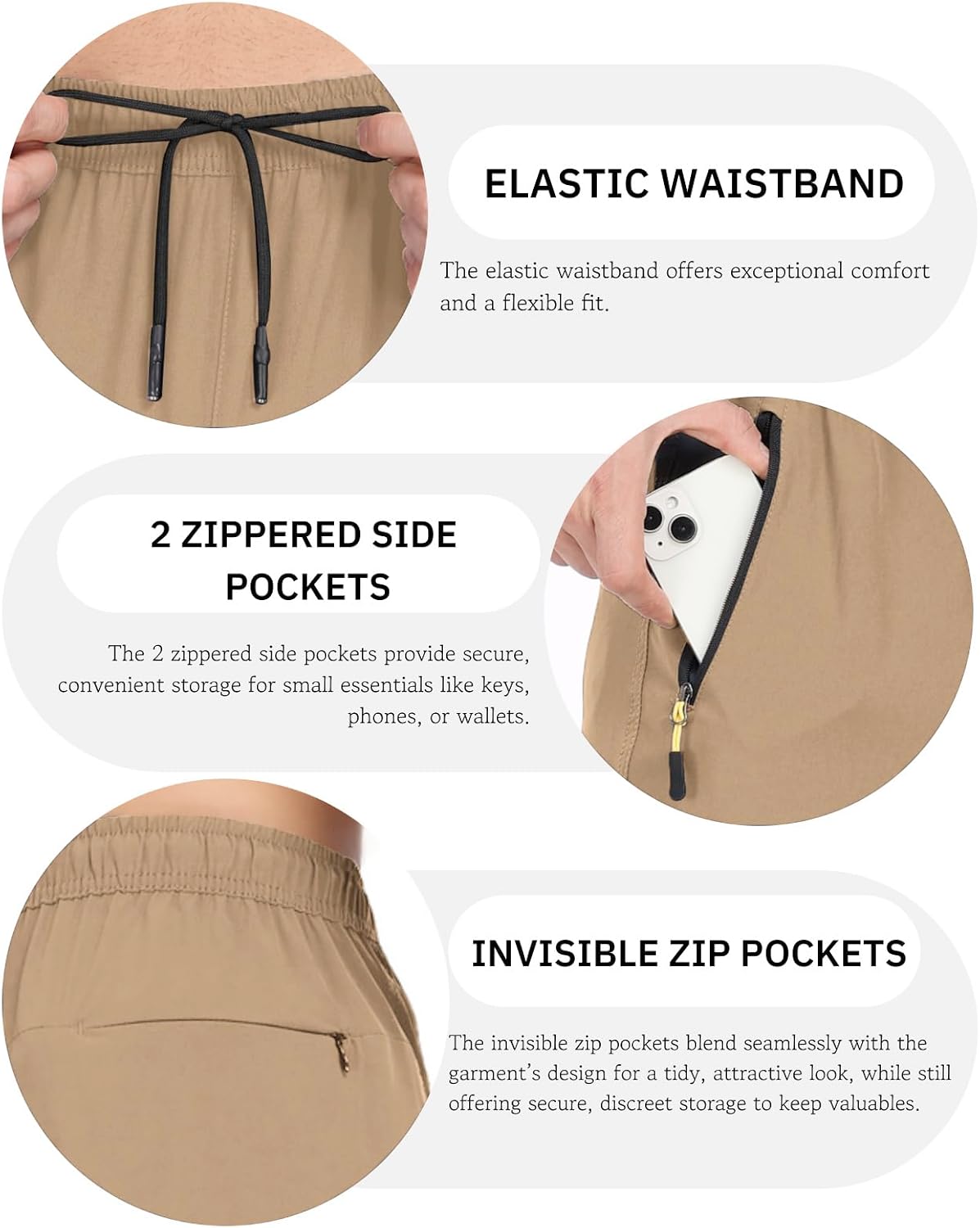 Detalle 2 de ZOOXING Mens Athletic Pants quick-dry hiking pants