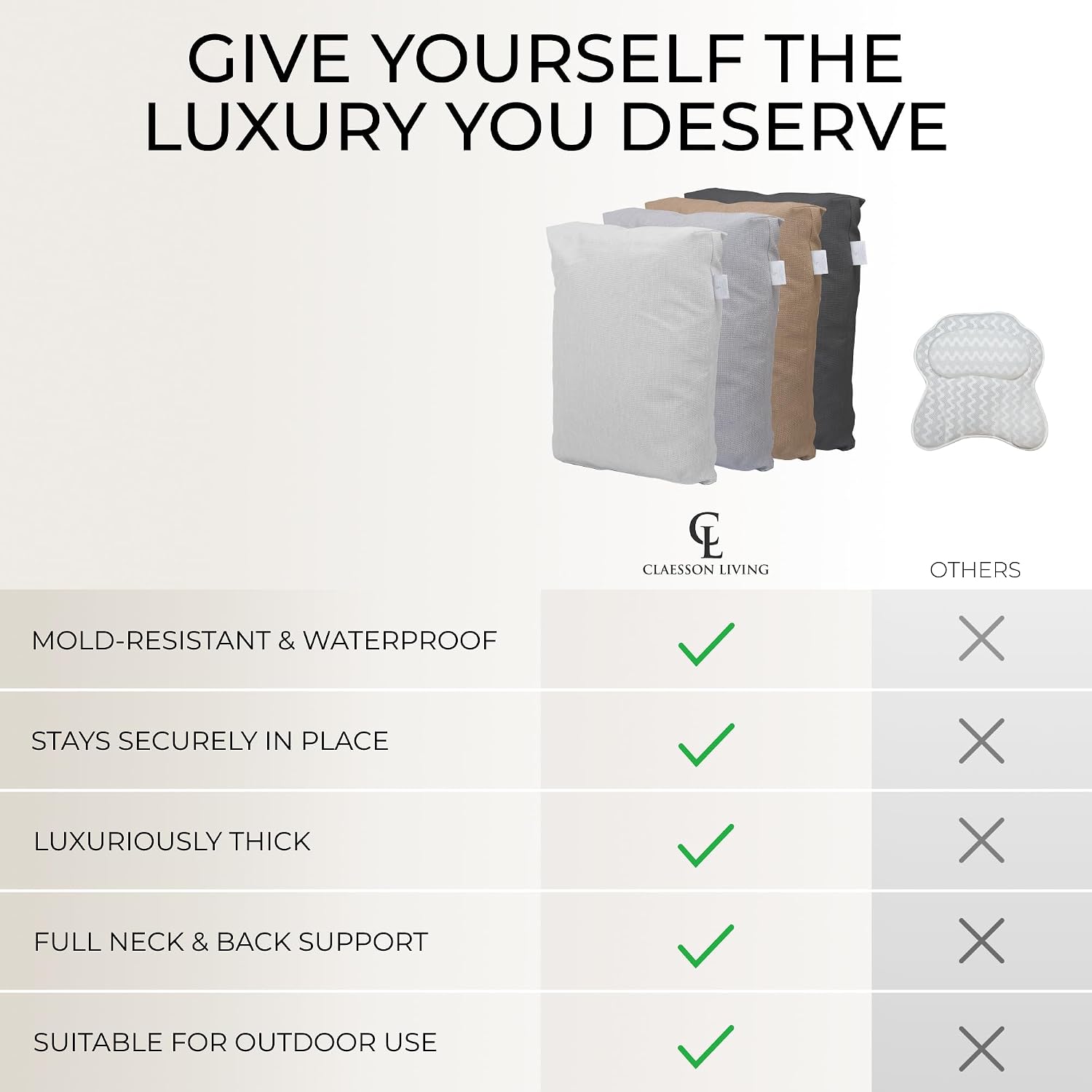 Thumbnail 6 de Luxury Bath Pillow for Tub: Thick, Ergonomic Support for Comfort and Care