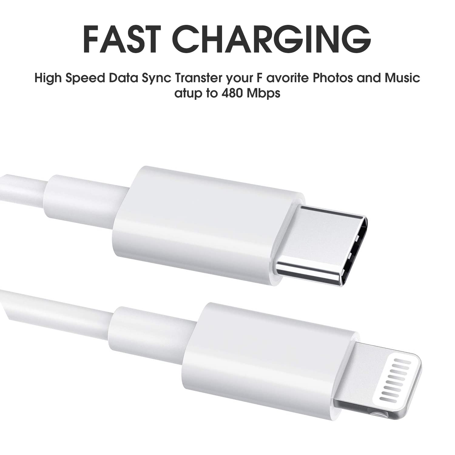 Detalle 2 de Apple MFi USB‑C to Lightning 1m + 1.8m cable