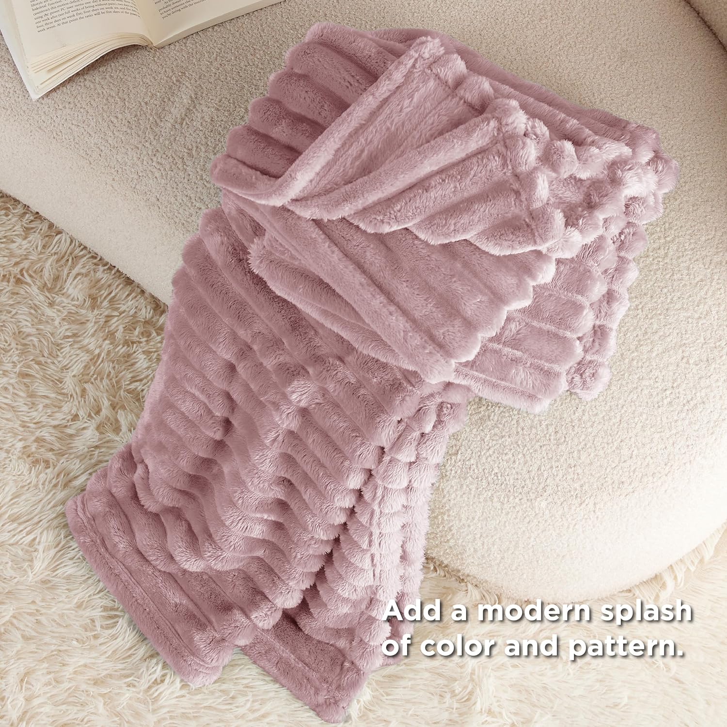 Thumbnail 4 de BEDSURE Kuscheldecke Flauschig – Wolldecke & Fleecedecke, Rosa 150 x 200 cm