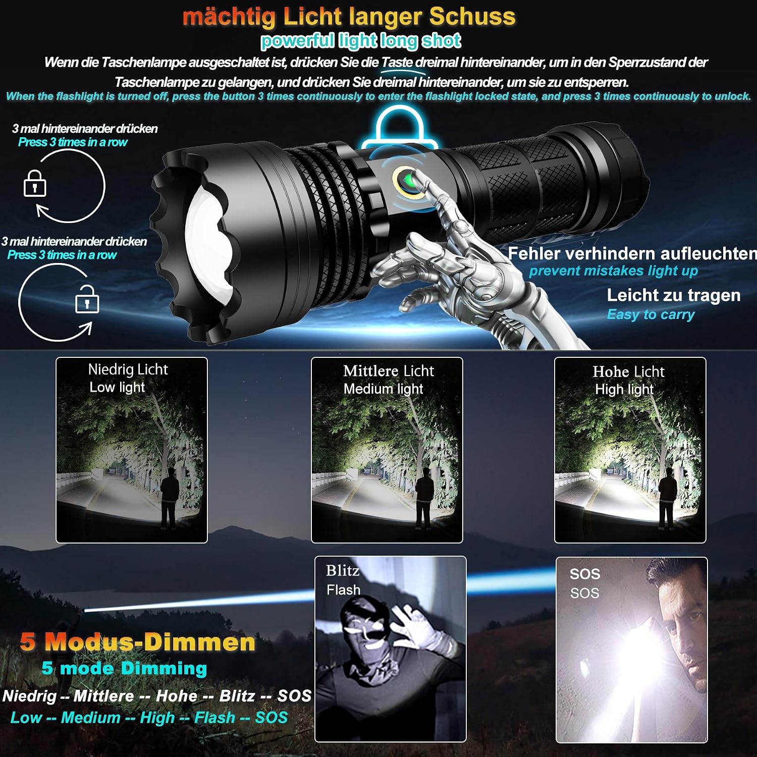 Detalle 2 de ASORT 3km Extremweitschuss 500000 Lumen
