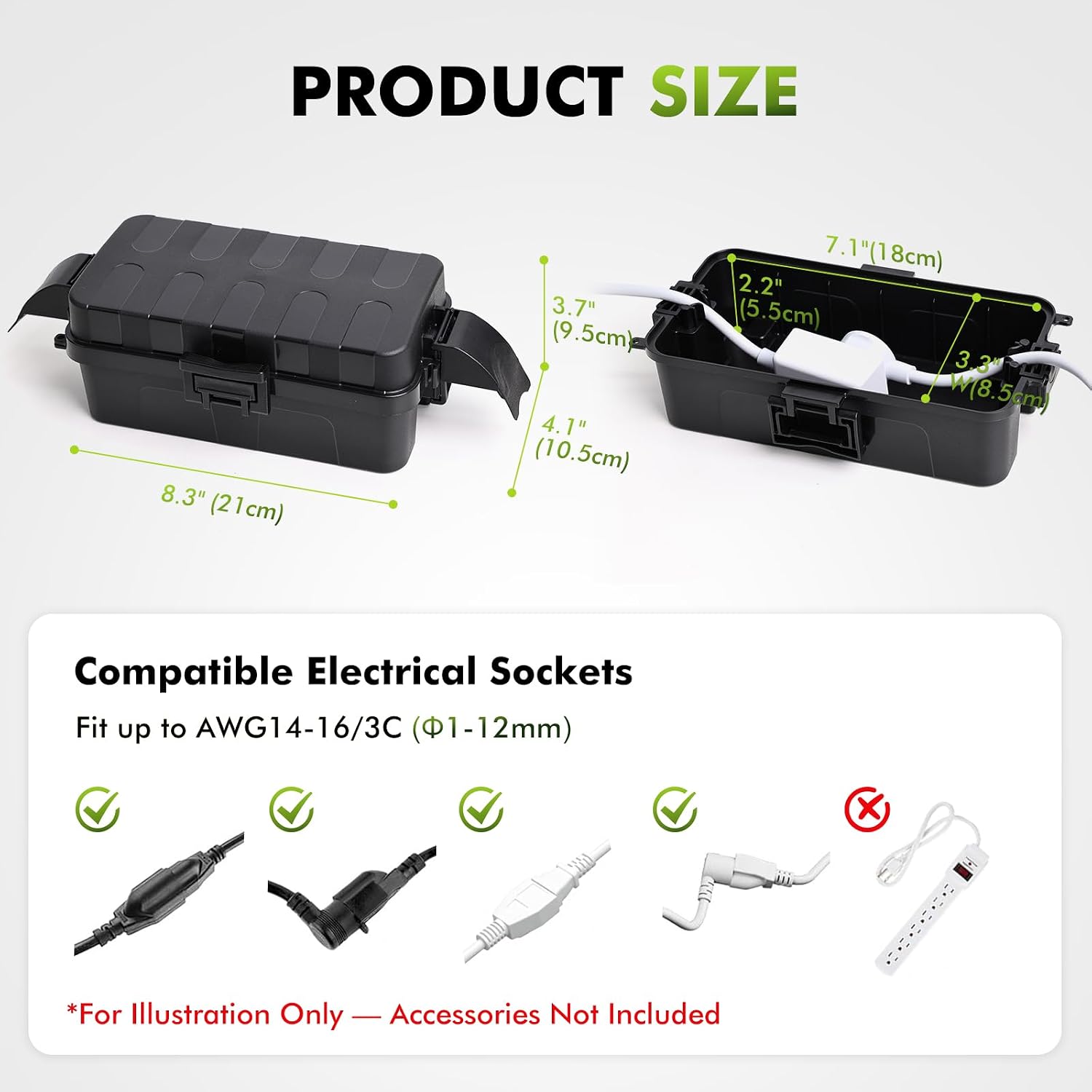 Detalle 2 de RESTMO O-ECC-4S Outdoor Electrical Box, IP55 Compact Cord Cover