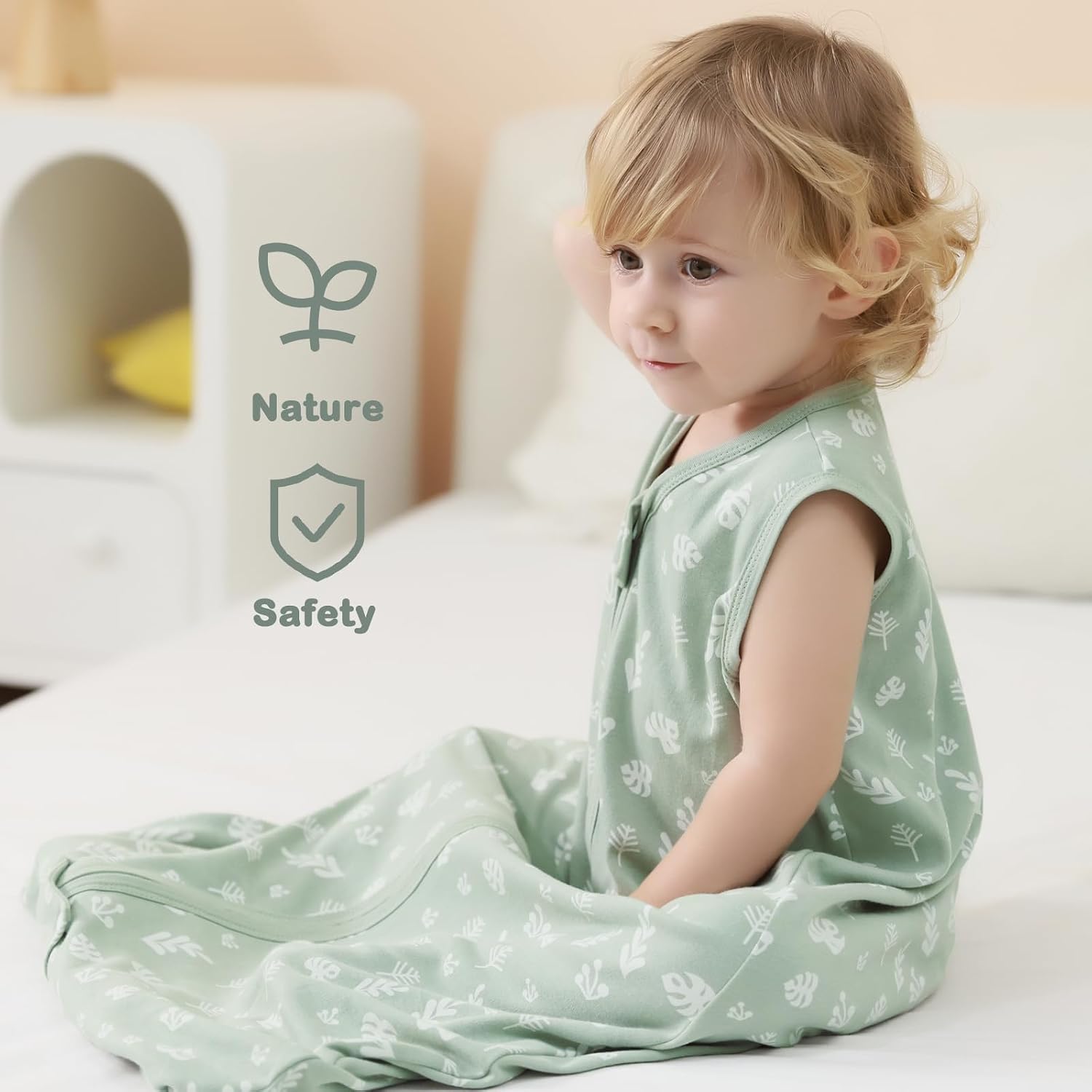 Thumbnail 1 de Mosebears Baby Summer Sleeping Bag 0.5 Tog 0-6 Months (2 Pack, Green, Size S)