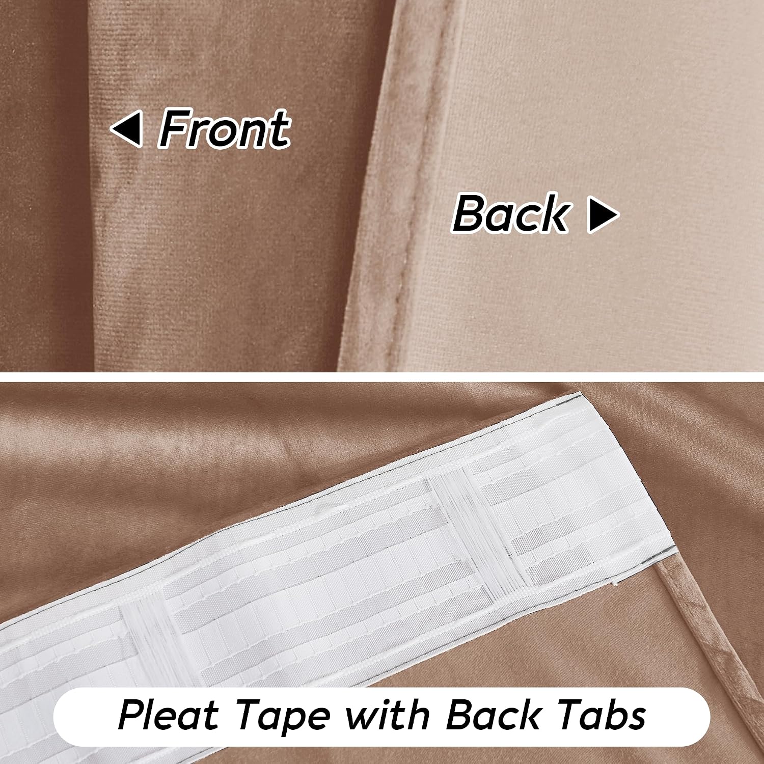 Thumbnail 3 de RYB HOME RYBUSCPP5SD2-1L-2024 Velvet Curtains, Blush, 96-Inch, Room Darkening