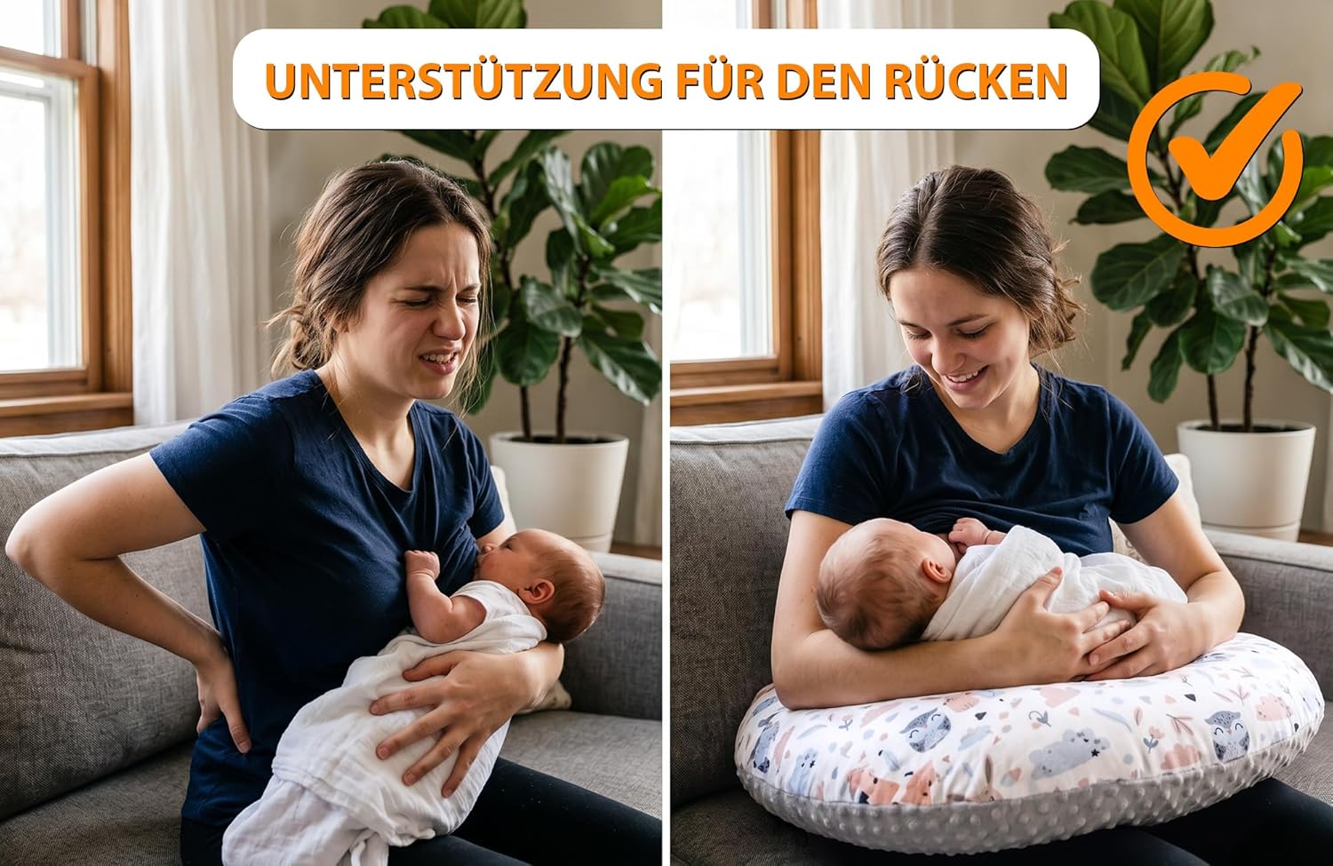 Thumbnail 2 de Totsy Baby Coussin Allaitement et Minky 130 cm – Coussin d’allaitement en forme de C, OEKO-TEX, fait main en UE