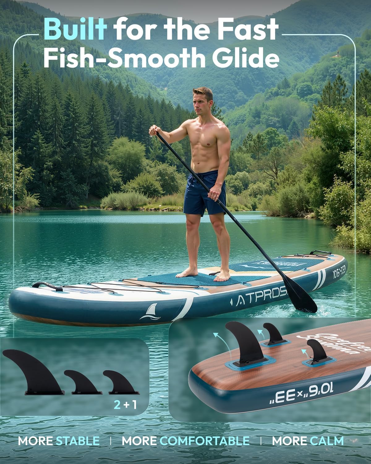 Thumbnail 3 de ATPROSS 10'6'' Inflatable Stand Up Paddle Board with Kayak Seat and All-In-One Accessories Kit