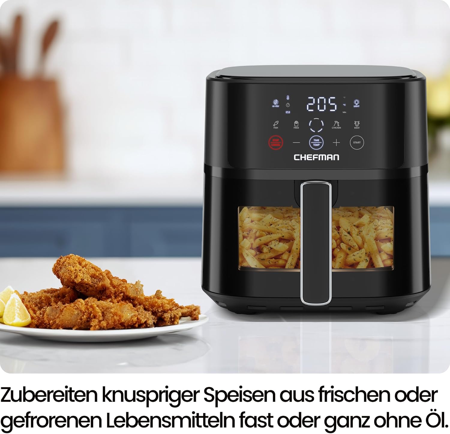 Thumbnail 1 de Chefman Heißluftfritteuse 5,7 L – kompakt, Hi-Fry Technologie, Sichtfenster und Touch Controls