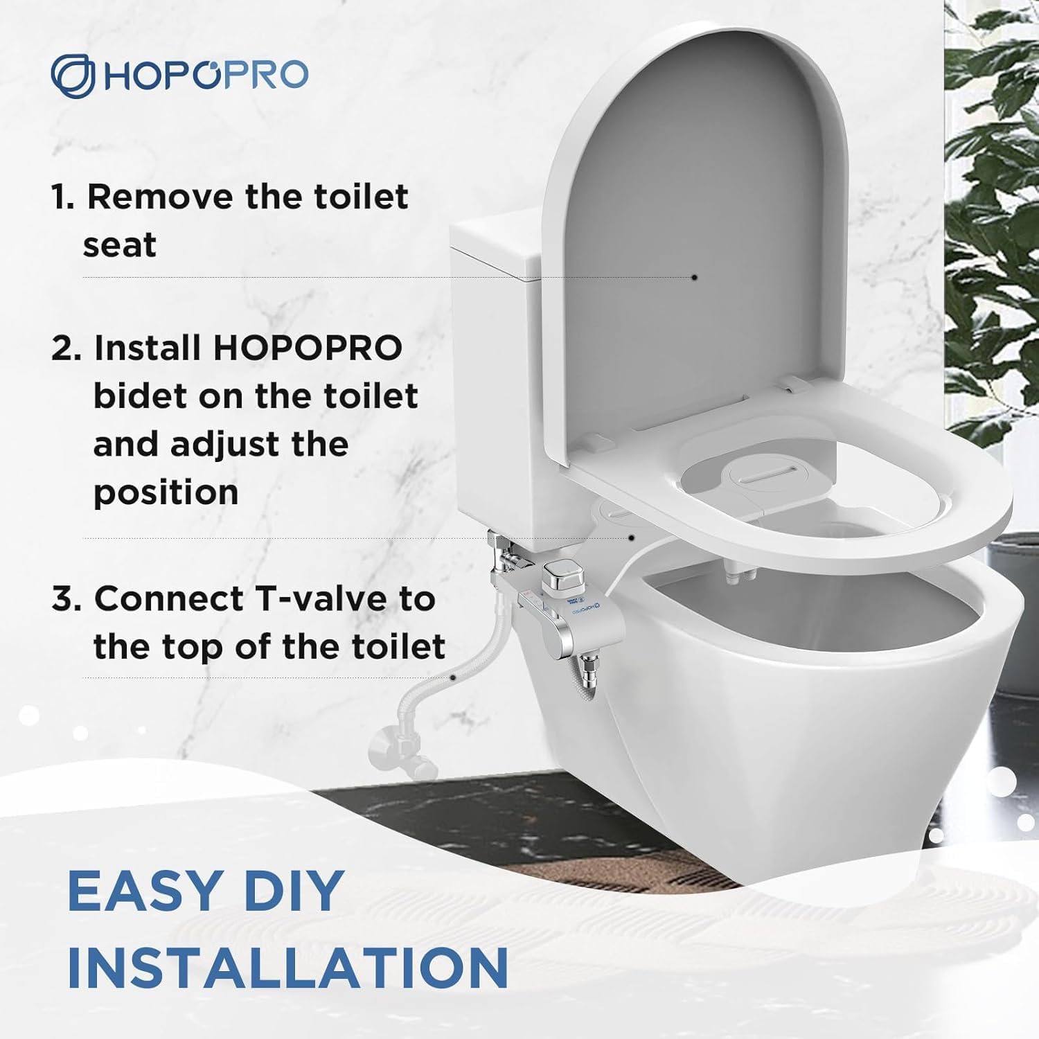 Thumbnail 5 de Hopopro EB015F02 Non-Electric Bidet Attachment with Dual Wash Nozzles