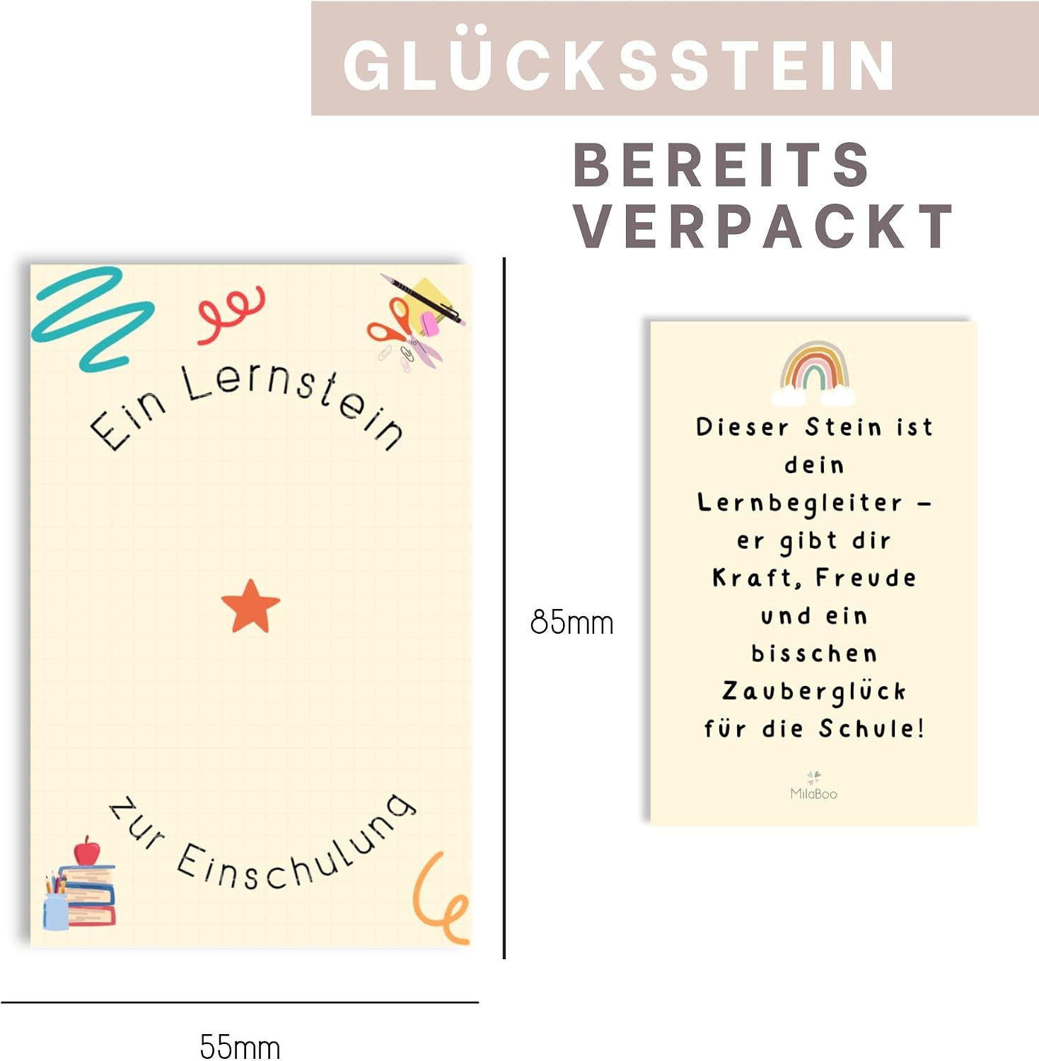 Detalle de Milaboo Mutstein Schulkind I – Geschenk zur Einschulung
