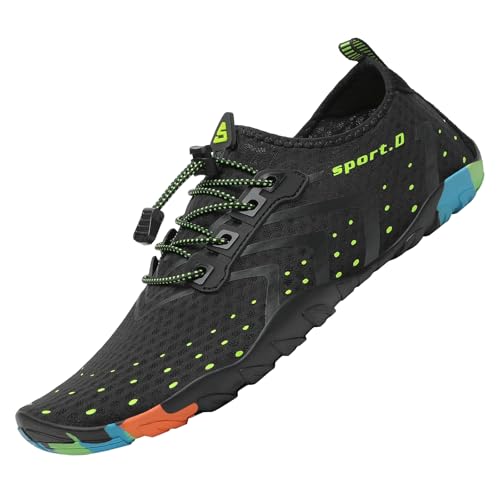 Detalle de SAGUARO Badeschuhe Damen/Herren – Schnelltrocknende Aquaschuhe, Größe EU 44, Schwarz