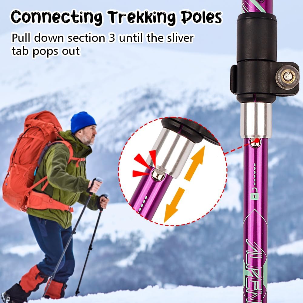 Thumbnail 2 de HOVIN Damen-Walkingstöcke faltbar (105–125 cm) – Trekkingstöcke mit Gummipuffern