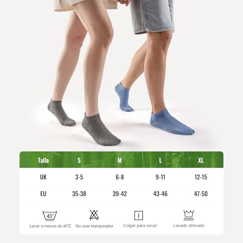 Thumbnail 7 de Effeet: Pack de 10 pares de calcetines tobilleros de bambú para hombre y mujer (43–46) – transpirables y antiolor