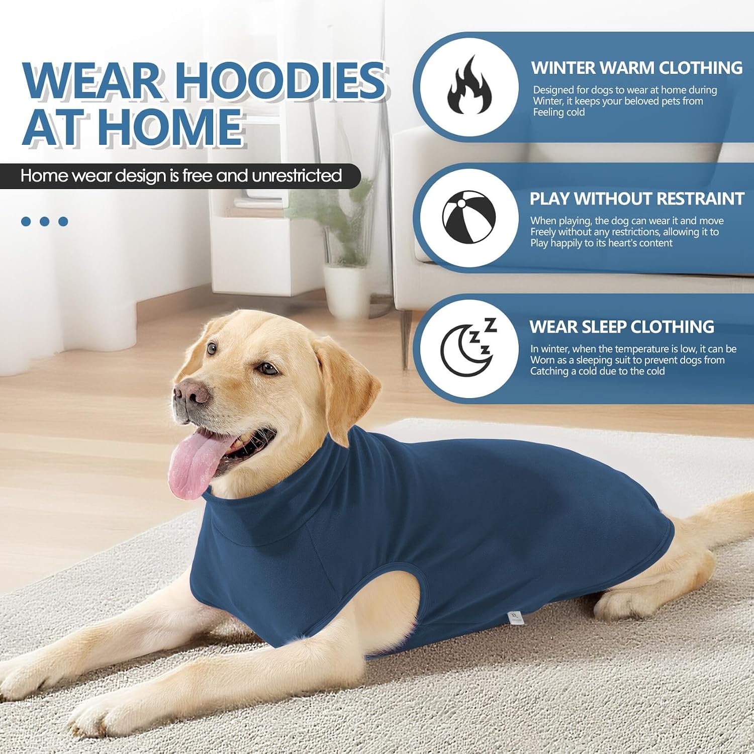Detalle de BT Bear Dog Winter Coat fleece jacket vest for medium to large dogs (Turquoise, Size L)
