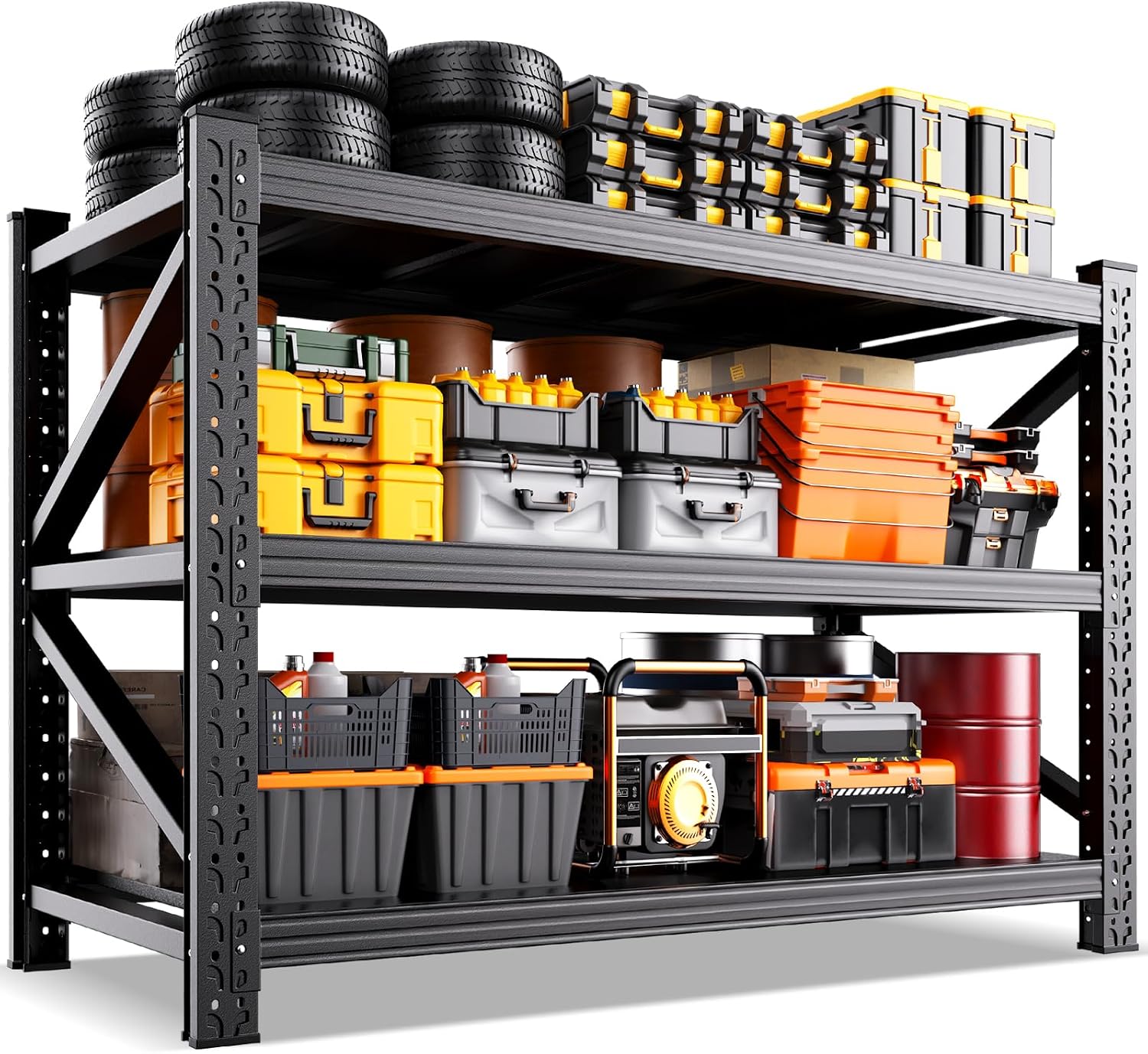 Detalle de CCIOBTE 4-Tier Adjustable Metal Garage Shelving, 59" W x 20" D x 54" H