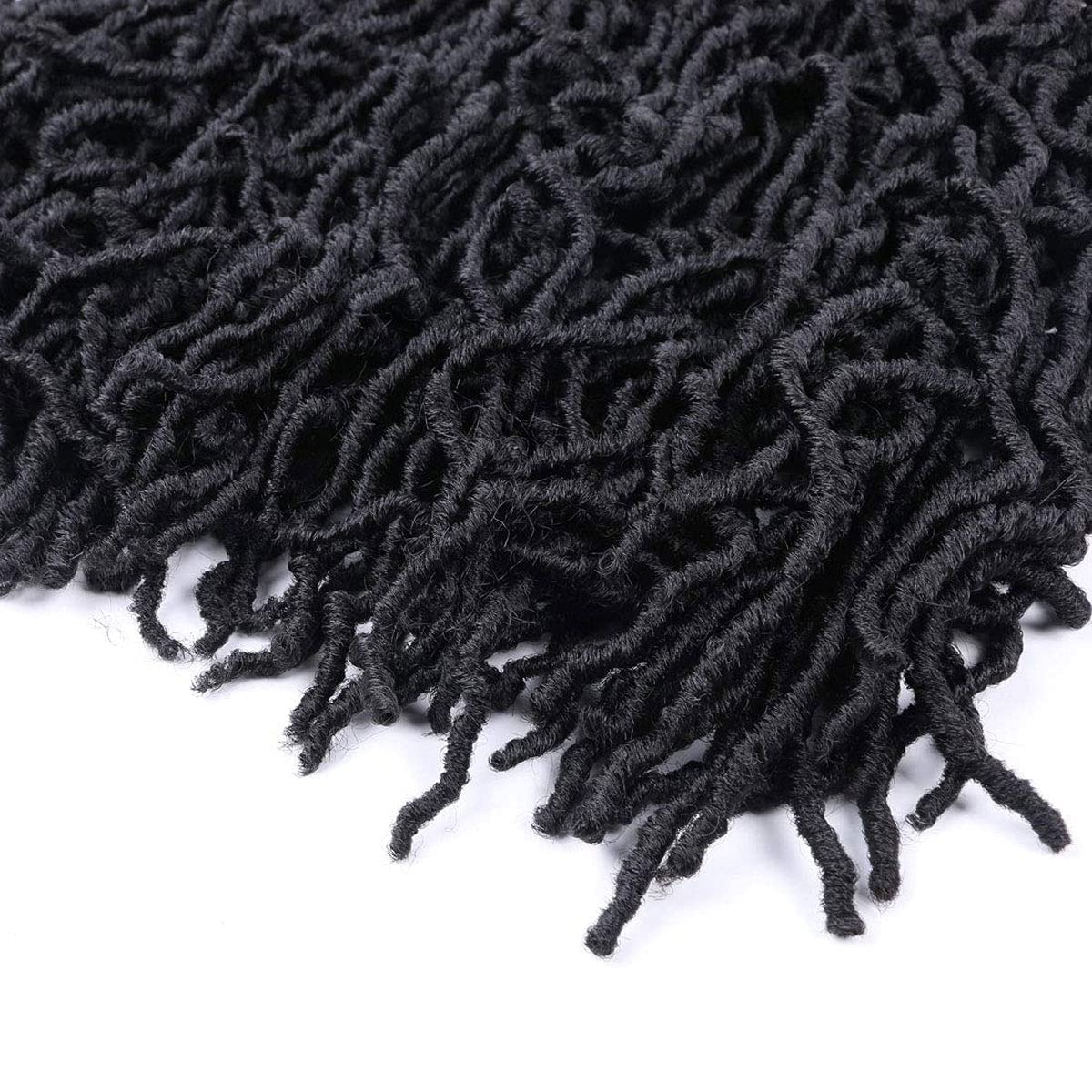Thumbnail 5 de 6-Pack Soft Locs Crochet Hair Pre-Looped Faux Locs (18 Inch) — Goddess Curly/Wavy Crochet Locs